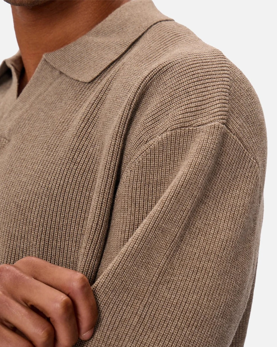 Industrie New England Polo - Walnut Men's Tops - Sloane Boutique