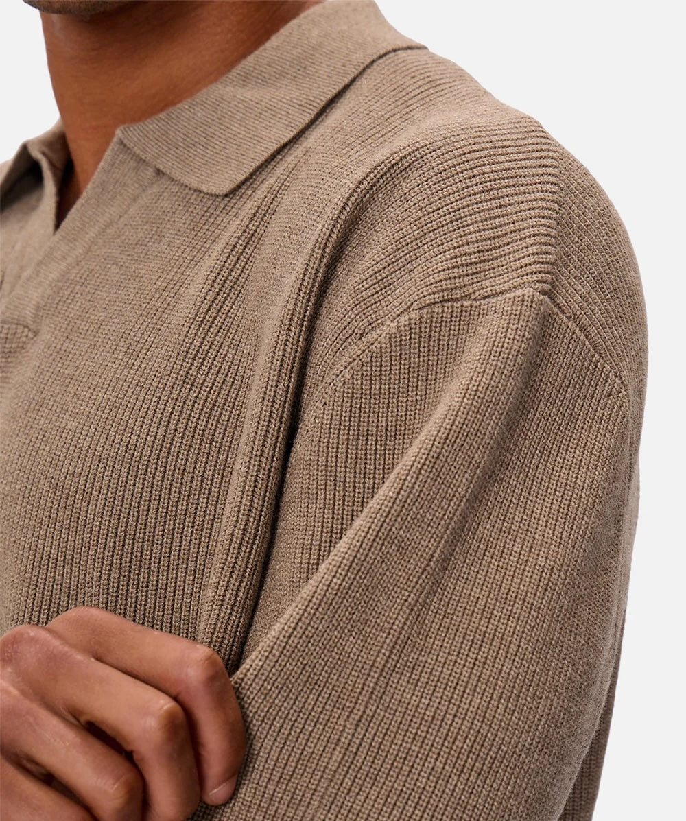 Industrie New England Polo - Walnut Men's Tops - Sloane Boutique