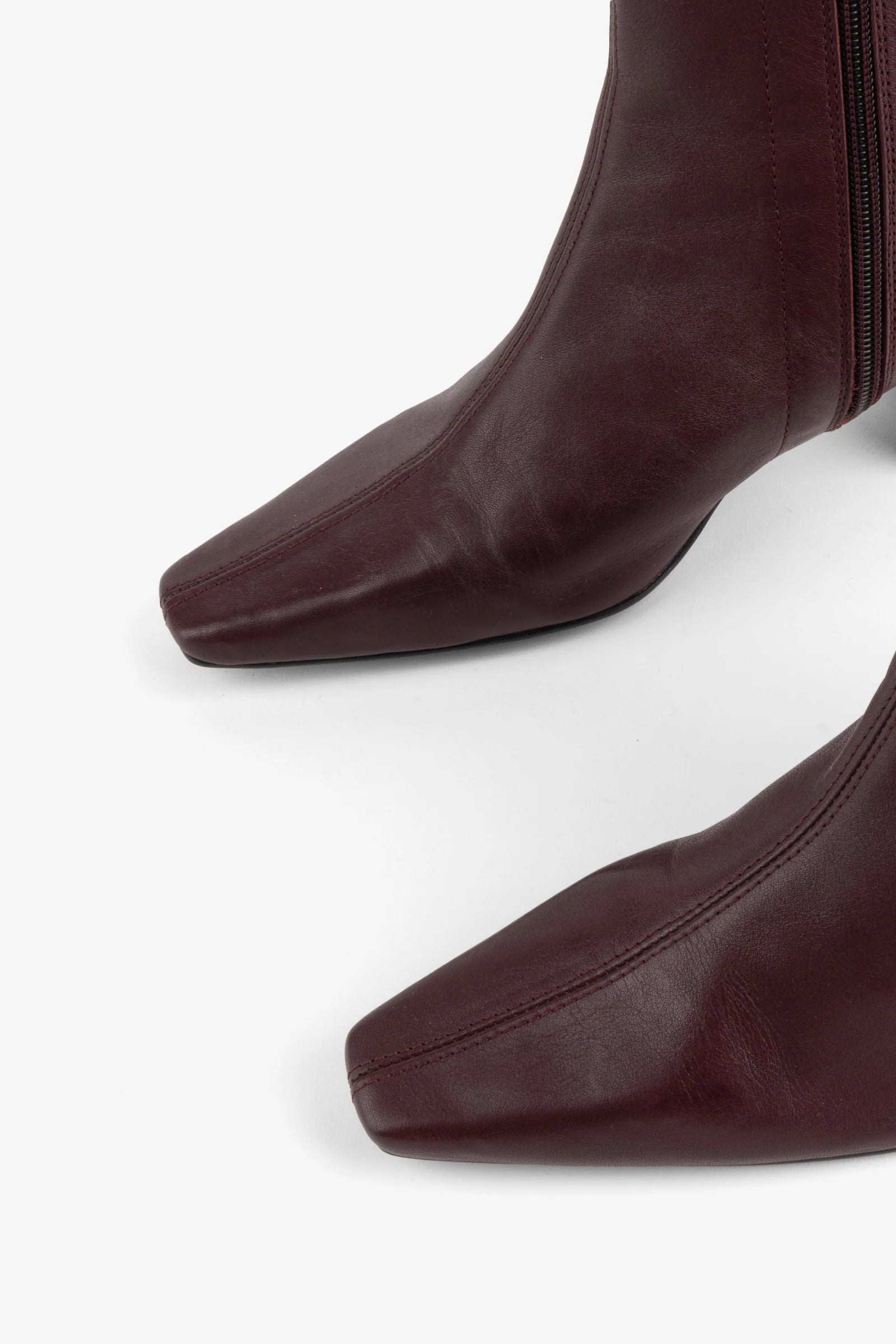 Intentionally Blank Leather Carlton Heeled Mid Boot - Maroon Women's Shoes - Sloane Boutique