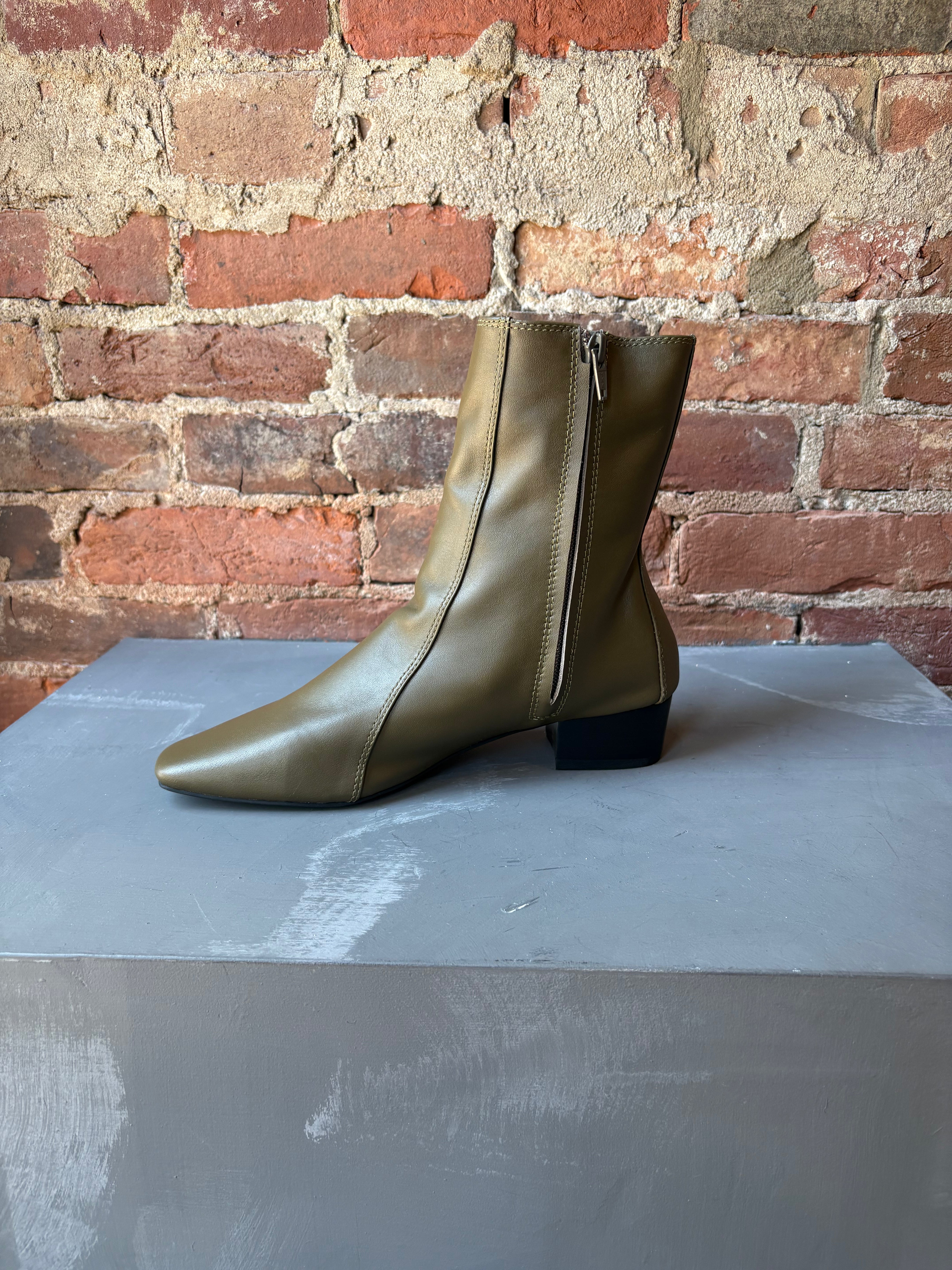 Intentionally Blank Leather Combo Boots - Khaki Women's Shoes - Sloane Boutique