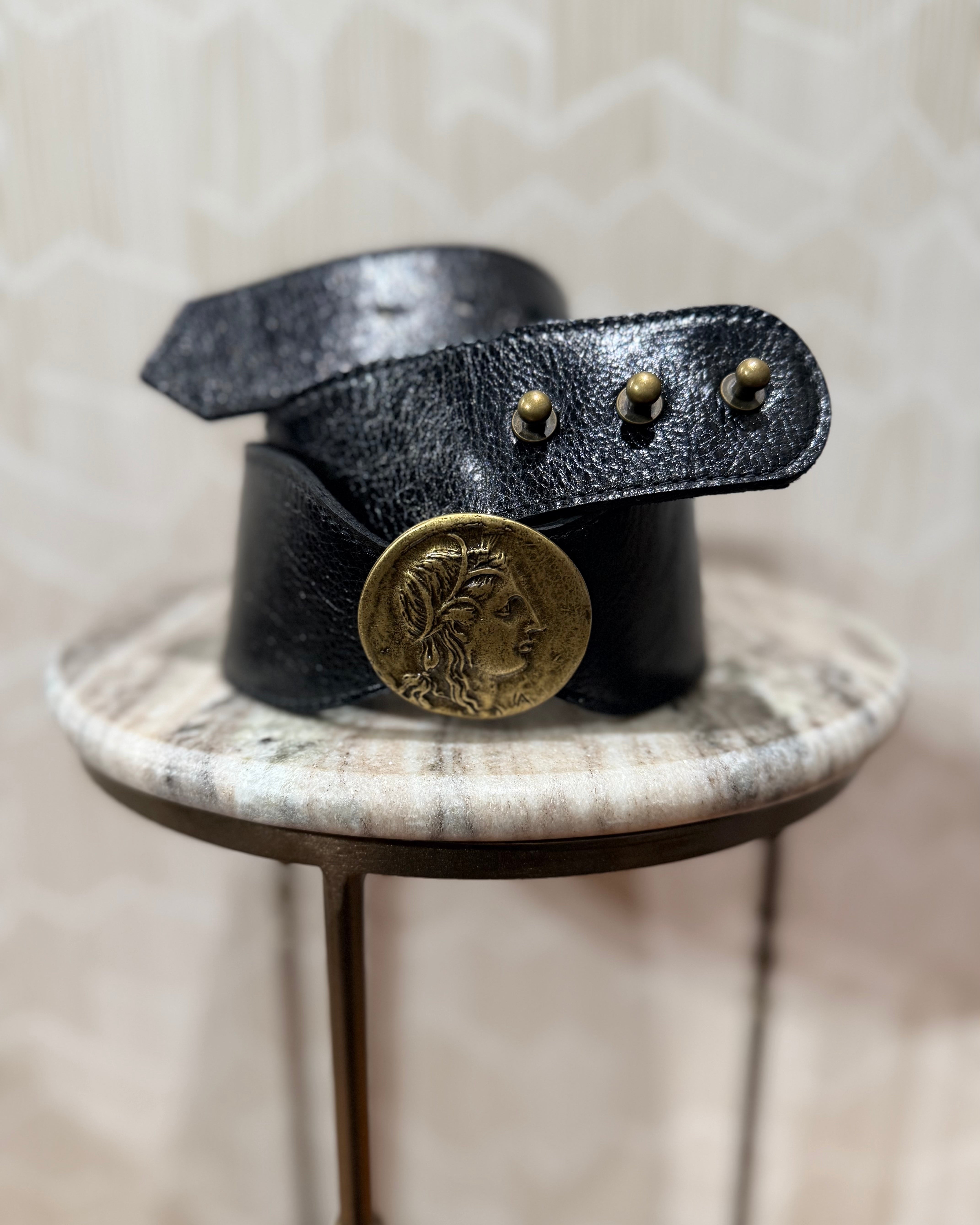 Kim White Coin Waist Belt - Black Accessories - Sloane Boutique