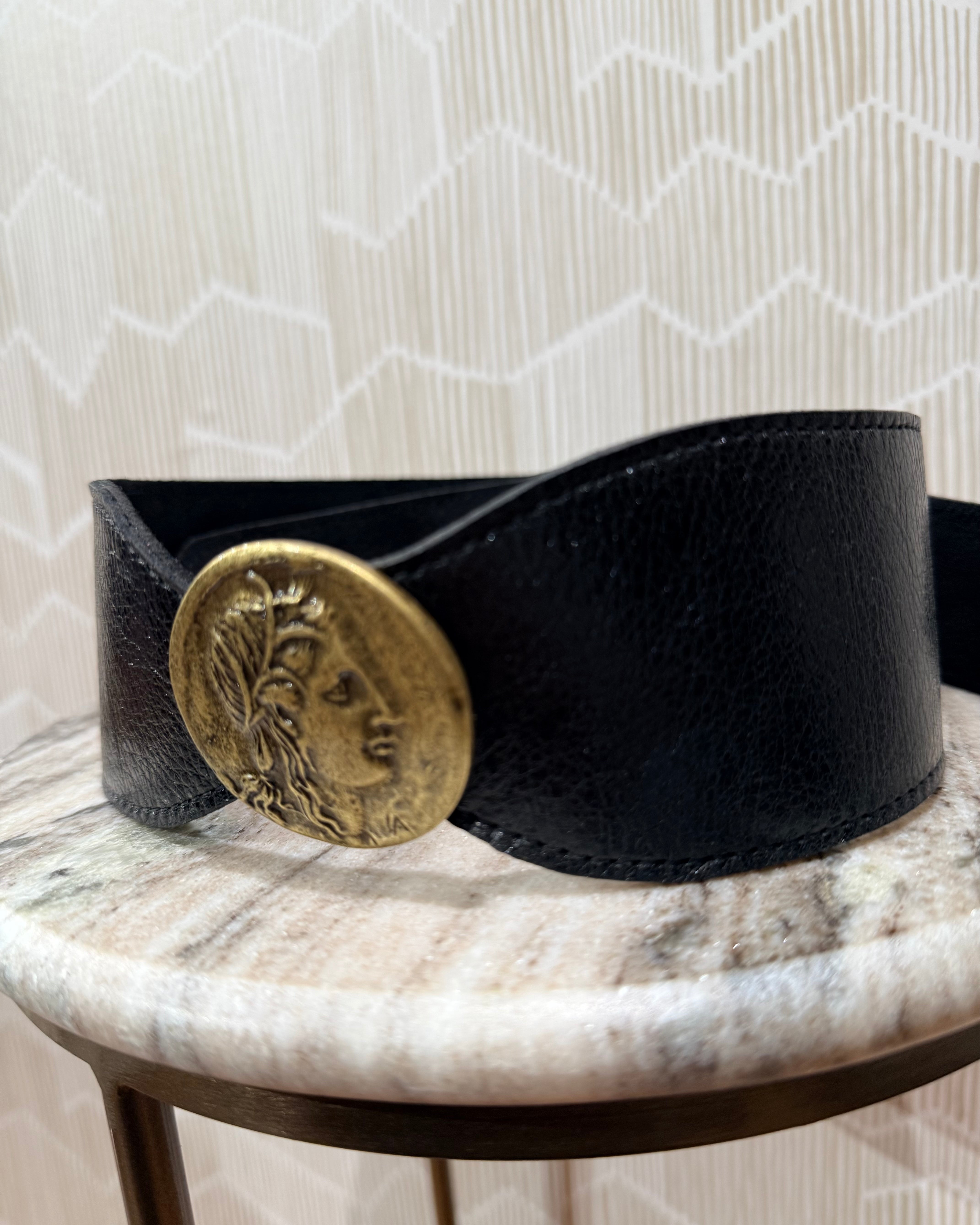 Kim White Coin Waist Belt - Black Accessories - Sloane Boutique