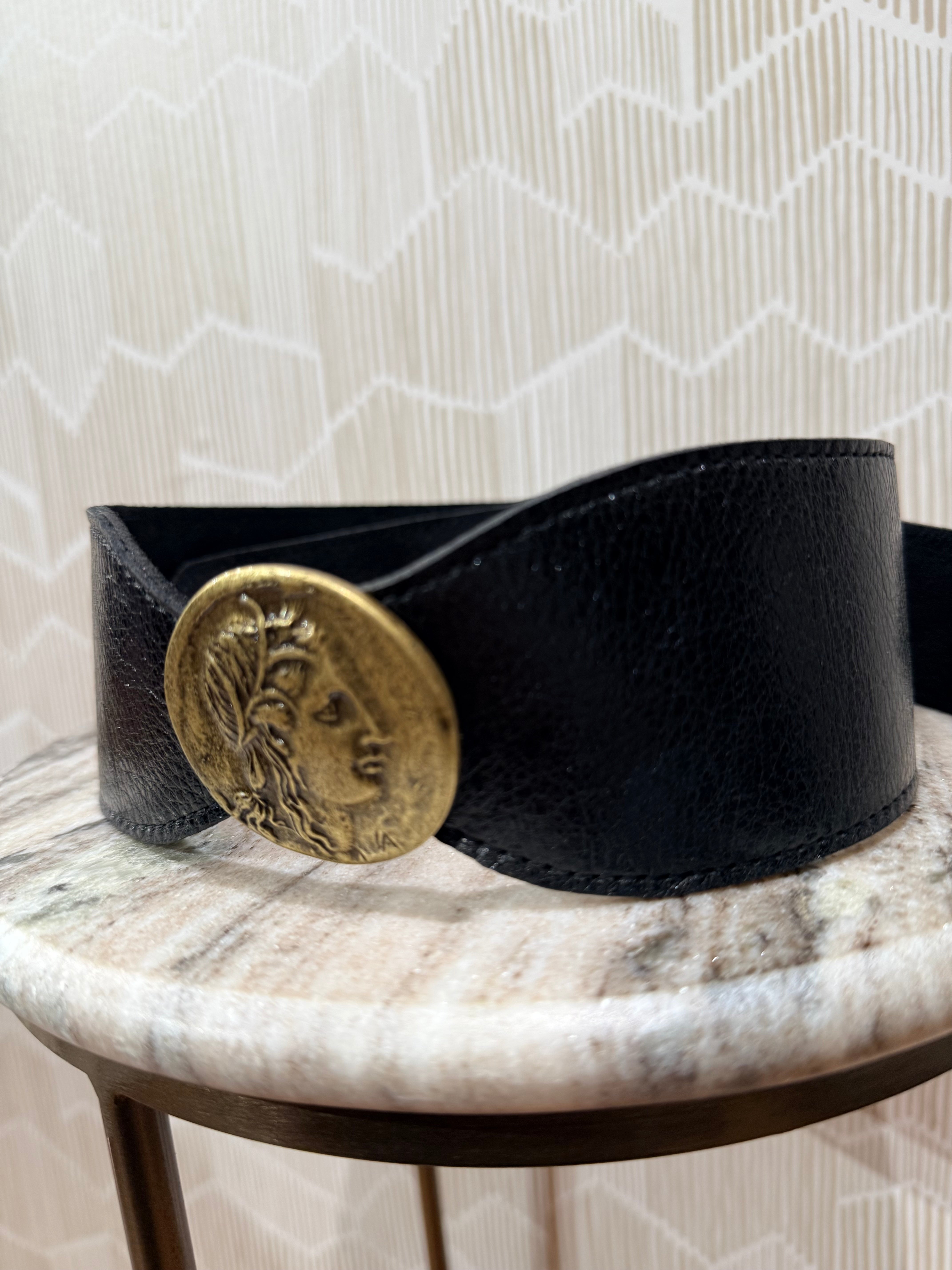 Kim White Coin Waist Belt - Black Accessories - Sloane Boutique