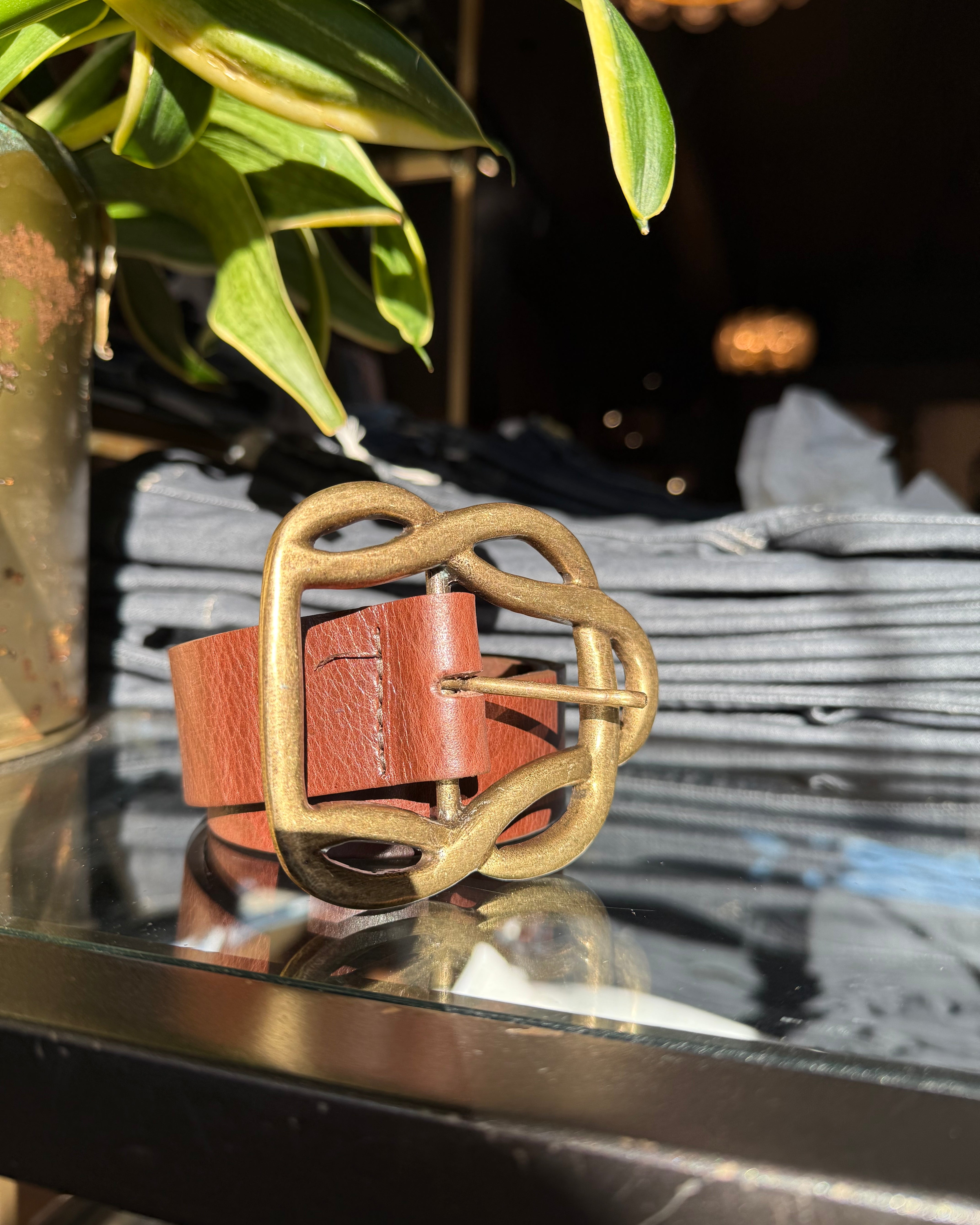 Kim White Entwined Belt-Dark Brown Accessories - Sloane Boutique