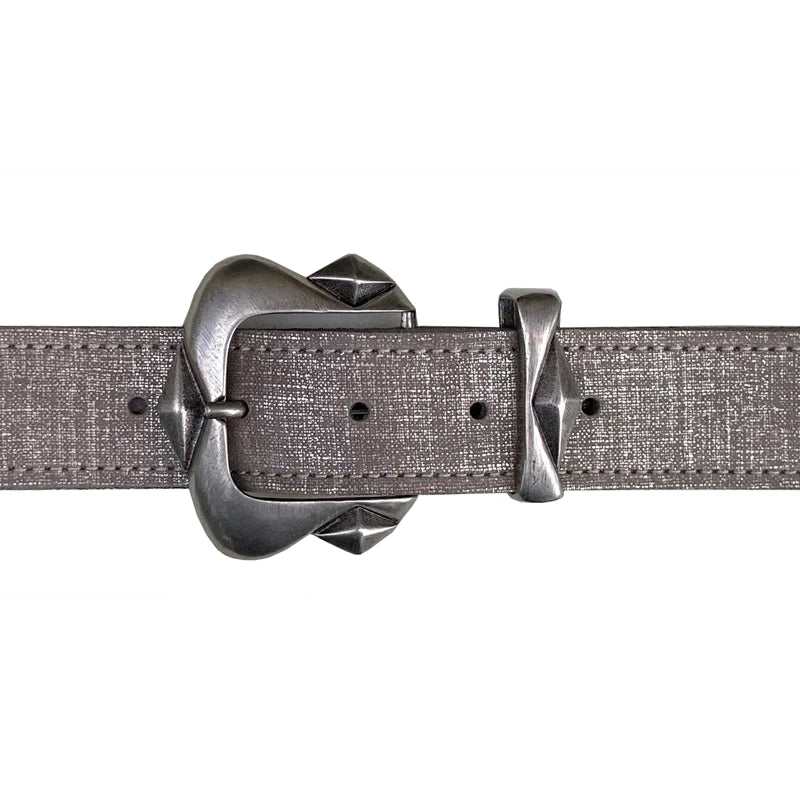 Kim White Jewel Belt - Taupe Brushed Metallic Accessories - Sloane Boutique