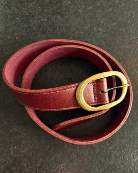 Kim White Oval Classic Belt - Mauve Pearl Accessories - Sloane Boutique