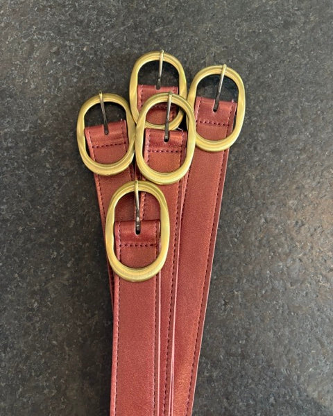 Kim White Oval Classic Belt - Mauve Pearl Accessories - Sloane Boutique