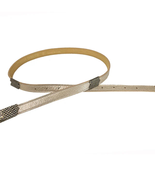 Kim White Snake Belt - Champagne Metallic Accessories - Sloane Boutique