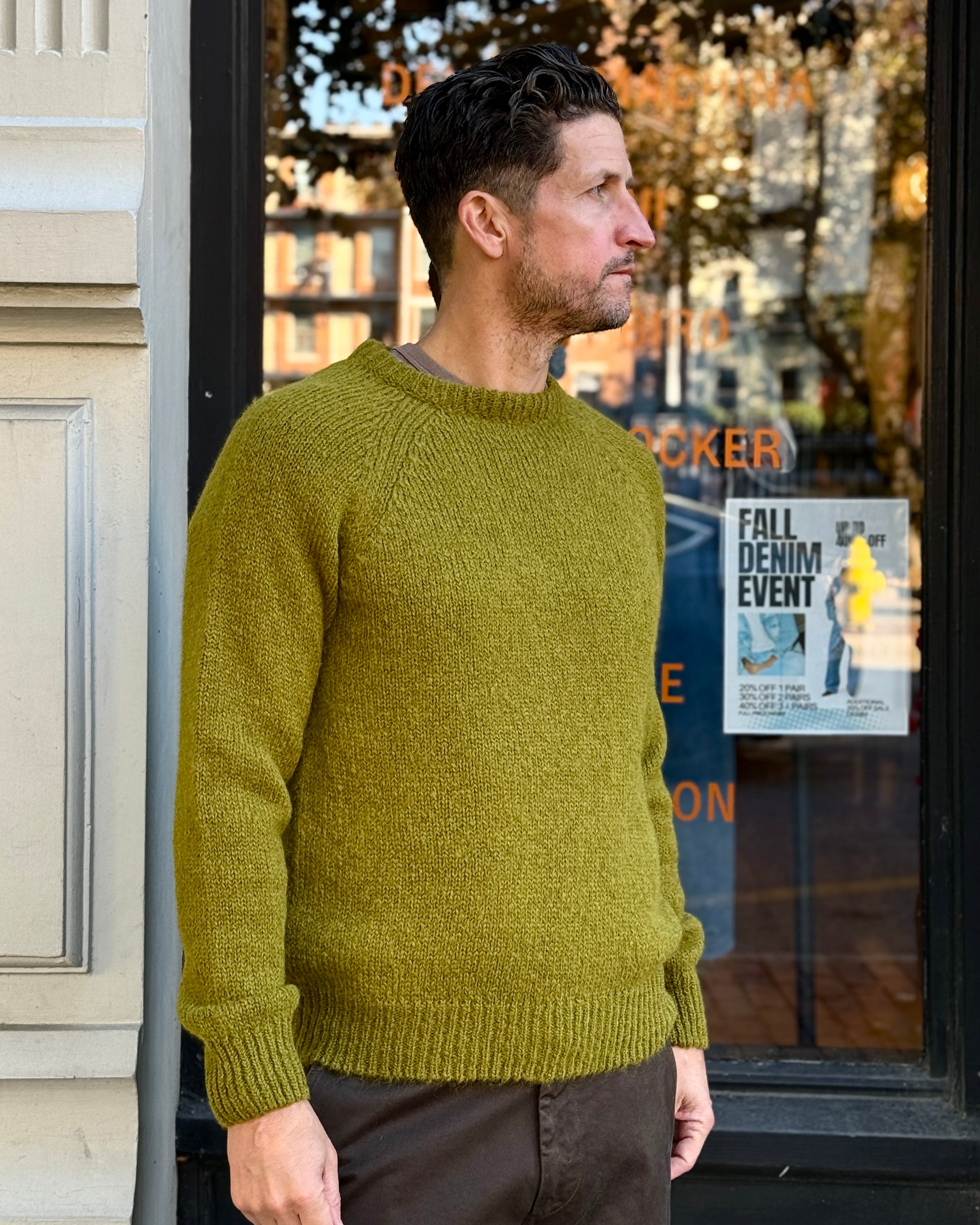 Knickerbocker Bud Alpaca Sweater - Chartreuse Men's Tops - Sloane Boutique