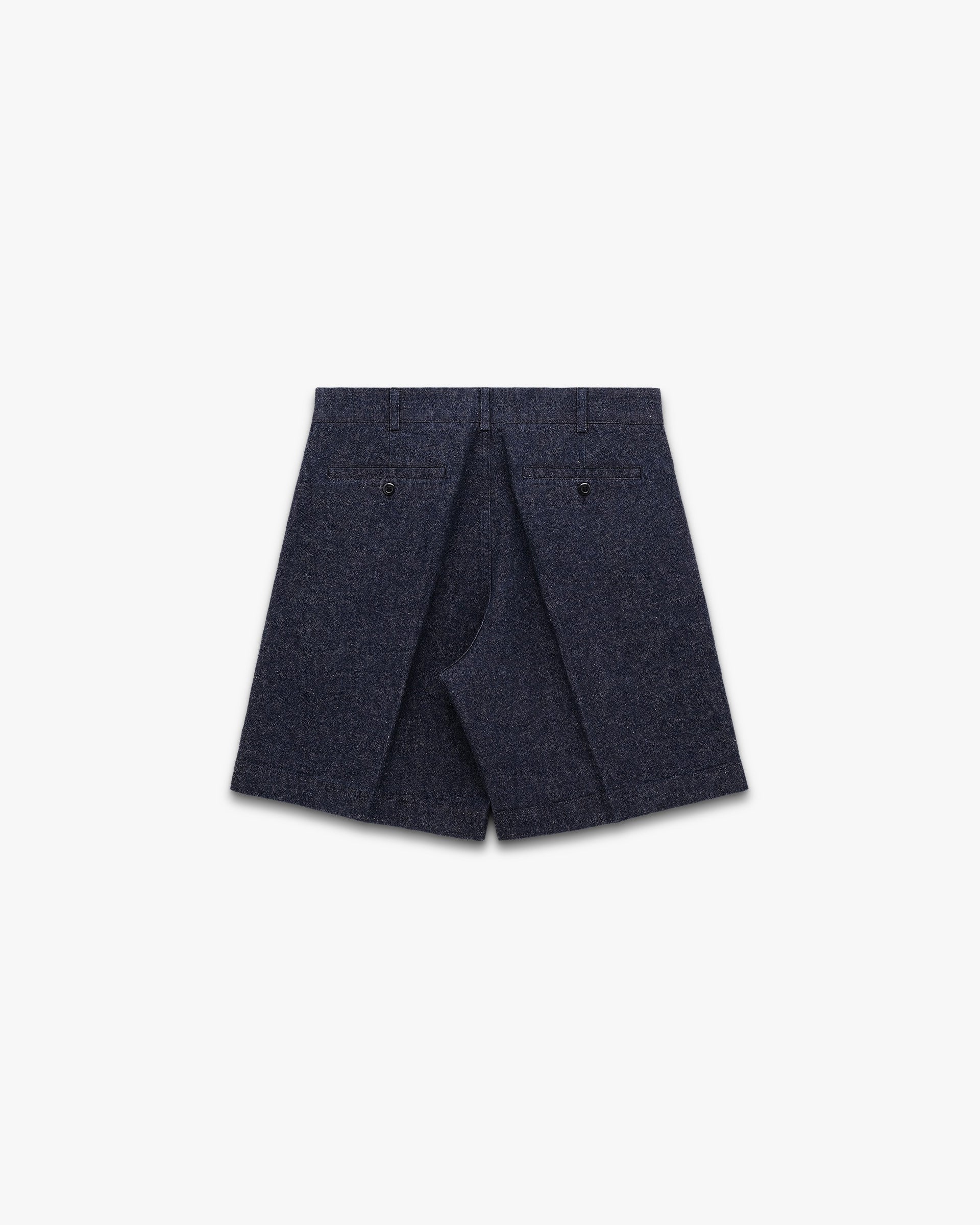 Knickerbocker Canal Pleated Denim Cotton & Linen Short - Indigo Men's Bottoms - Sloane Boutique