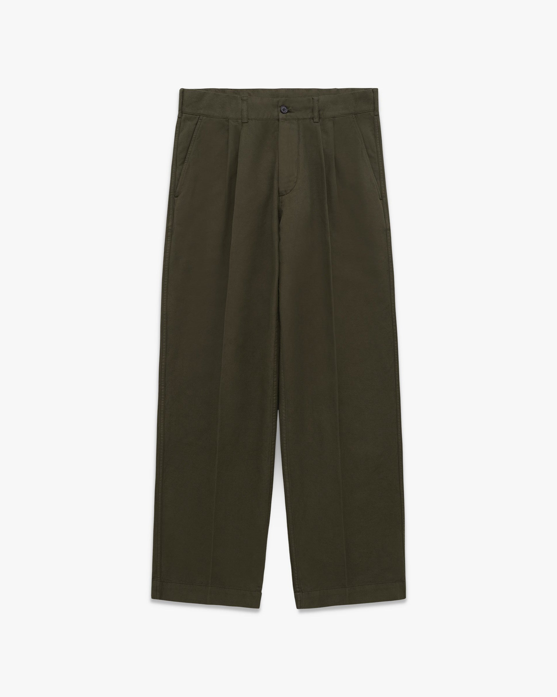 Knickerbocker Canal Pleated Twill Cotton & Linen Pant - Tuscan Olive Men's Bottoms - Sloane Boutique