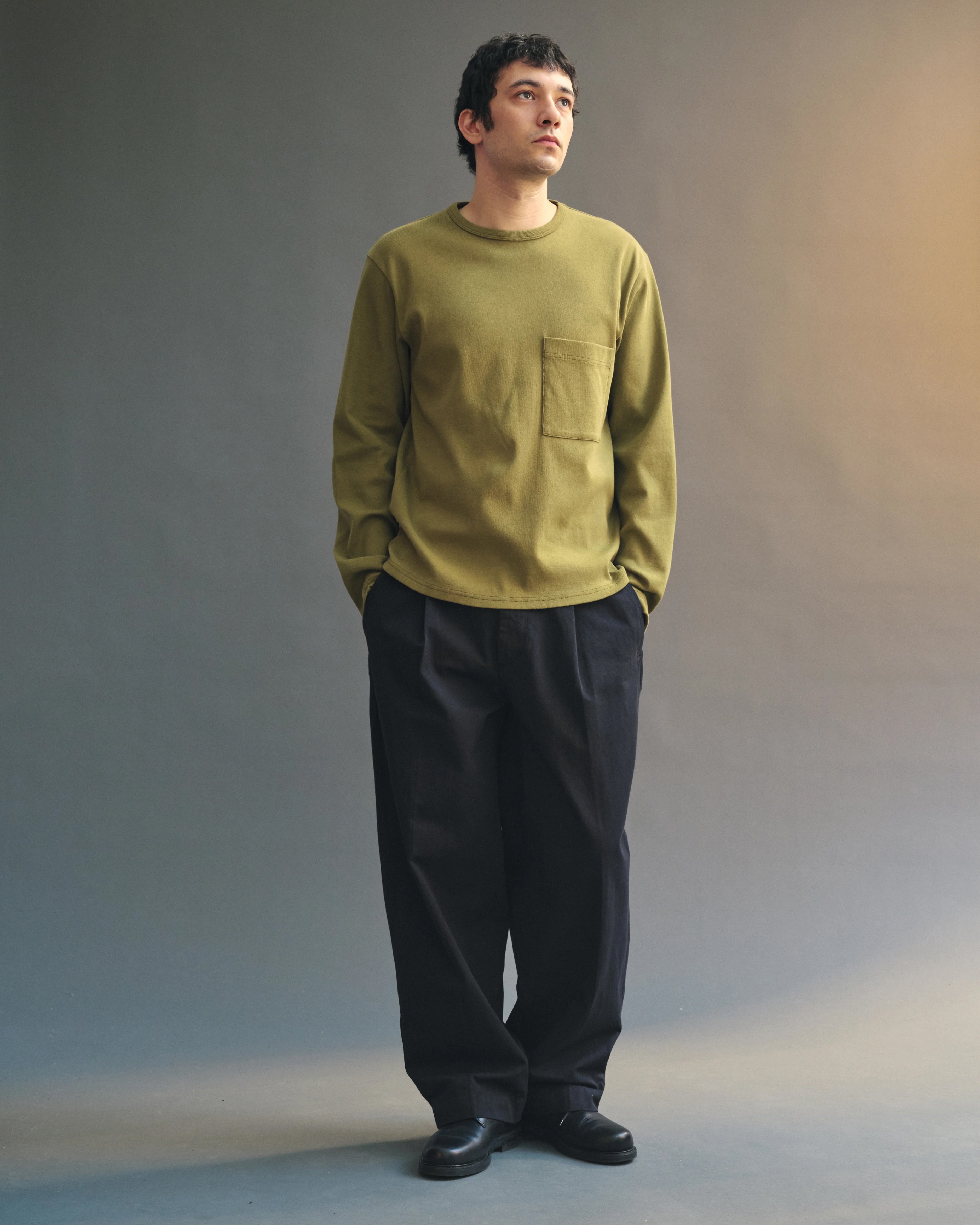 Knickerbocker Draft Double Knit Jersey L/S Tee - Martini Olive Men's Tops - Sloane Boutique