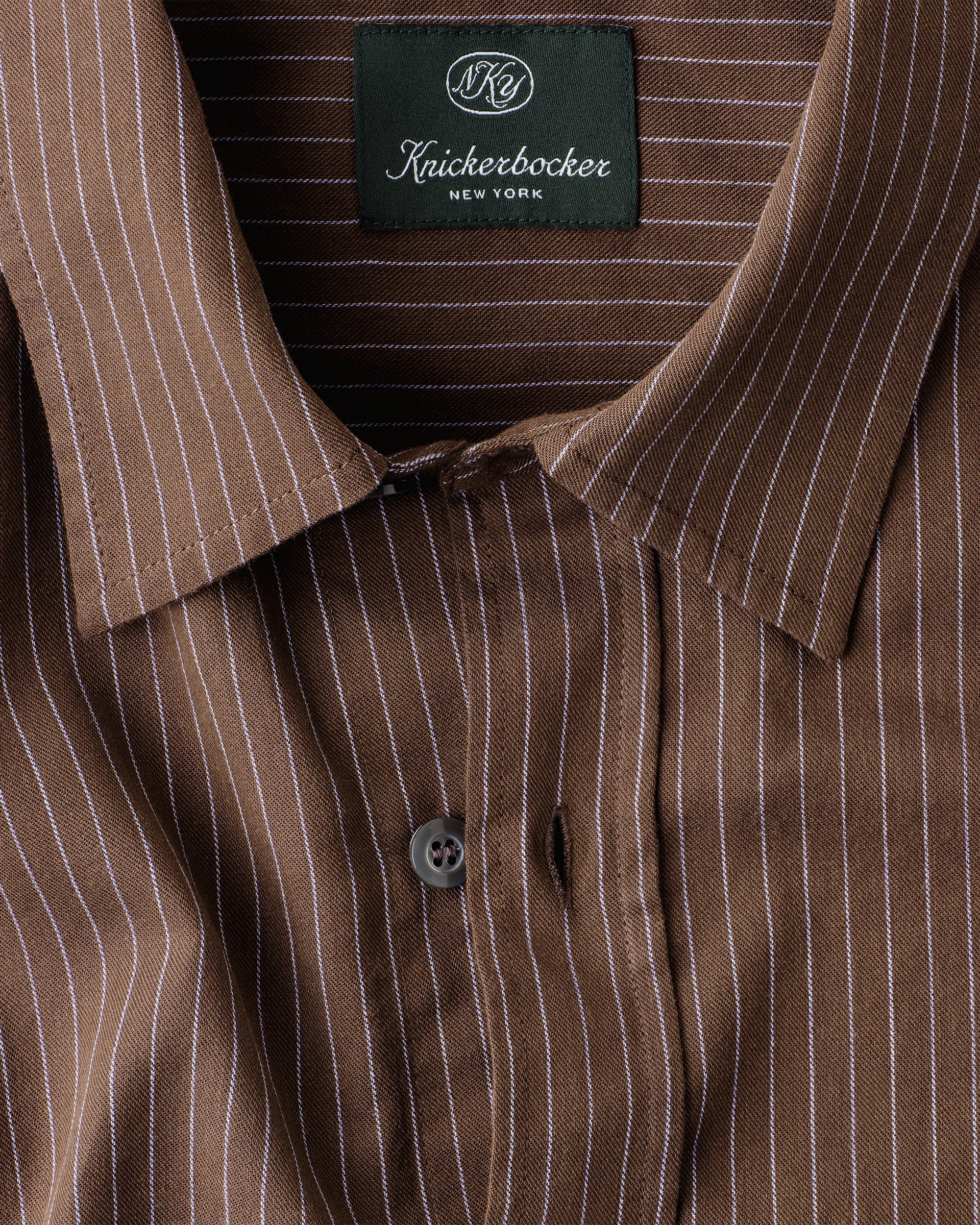 Knickerbocker Jones Cotton Merino Shirt - Brown & Sky Men's Tops - Sloane Boutique