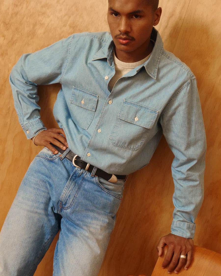 Knickerbocker Pacific Denim Shirt - Light Wash Indigo Men's Tops - Sloane Boutique