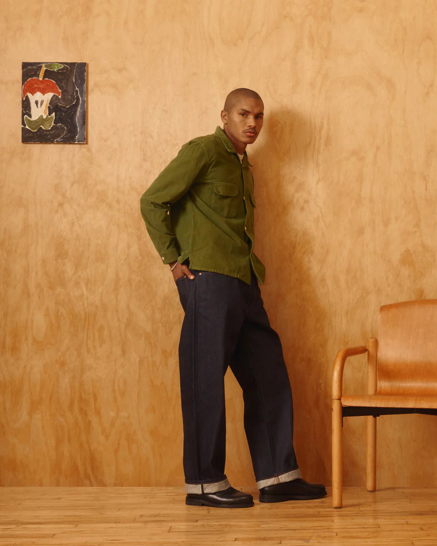 Knickerbocker Penny Corduroy Cotton Shirt - Green Men's Tops - Sloane Boutique