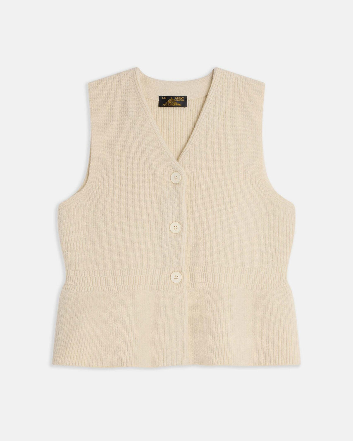 Le Mont St. Michel Gannes Vest - Off White Outerwear - Sloane Boutique