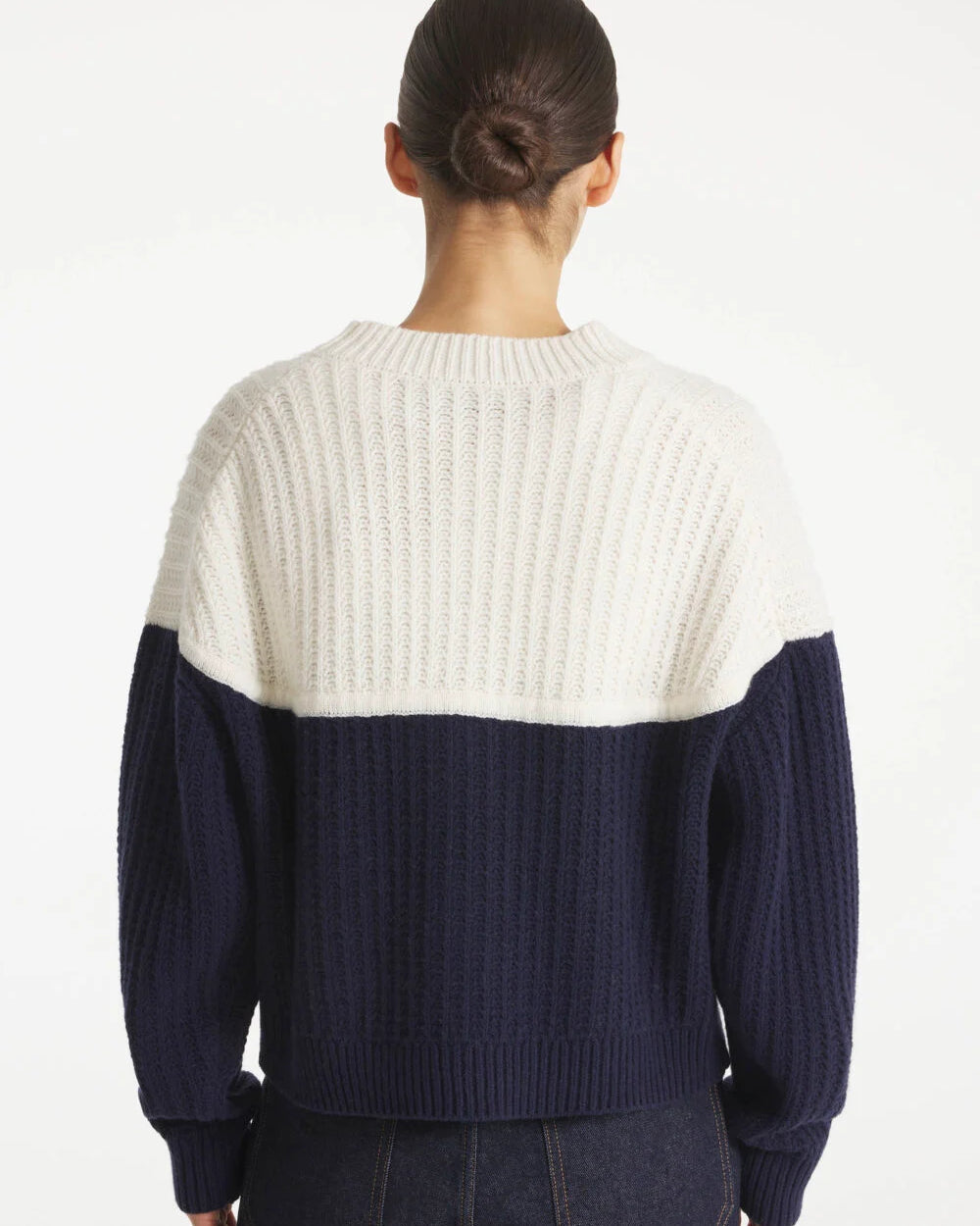 Le Mont St. Michel Suyor-Fancy Ribs Sweater - Navy Women's Tops - Sloane Boutique