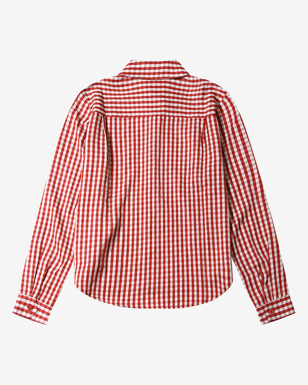 Le Mont St. Michel Vichy Shirt - Burgundy Women's Tops - Sloane Boutique