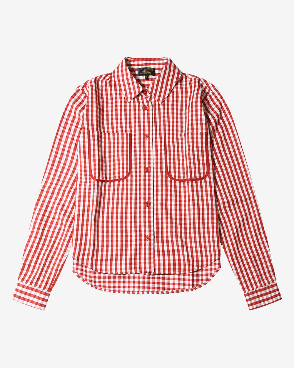 Le Mont St. Michel Vichy Shirt - Burgundy Women's Tops - Sloane Boutique