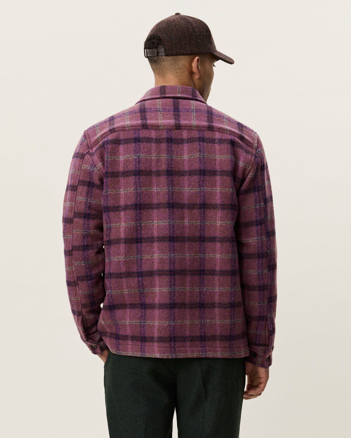 Les Deux Check Wool Overshirt - Crocus Pink Outerwear - Sloane Boutique