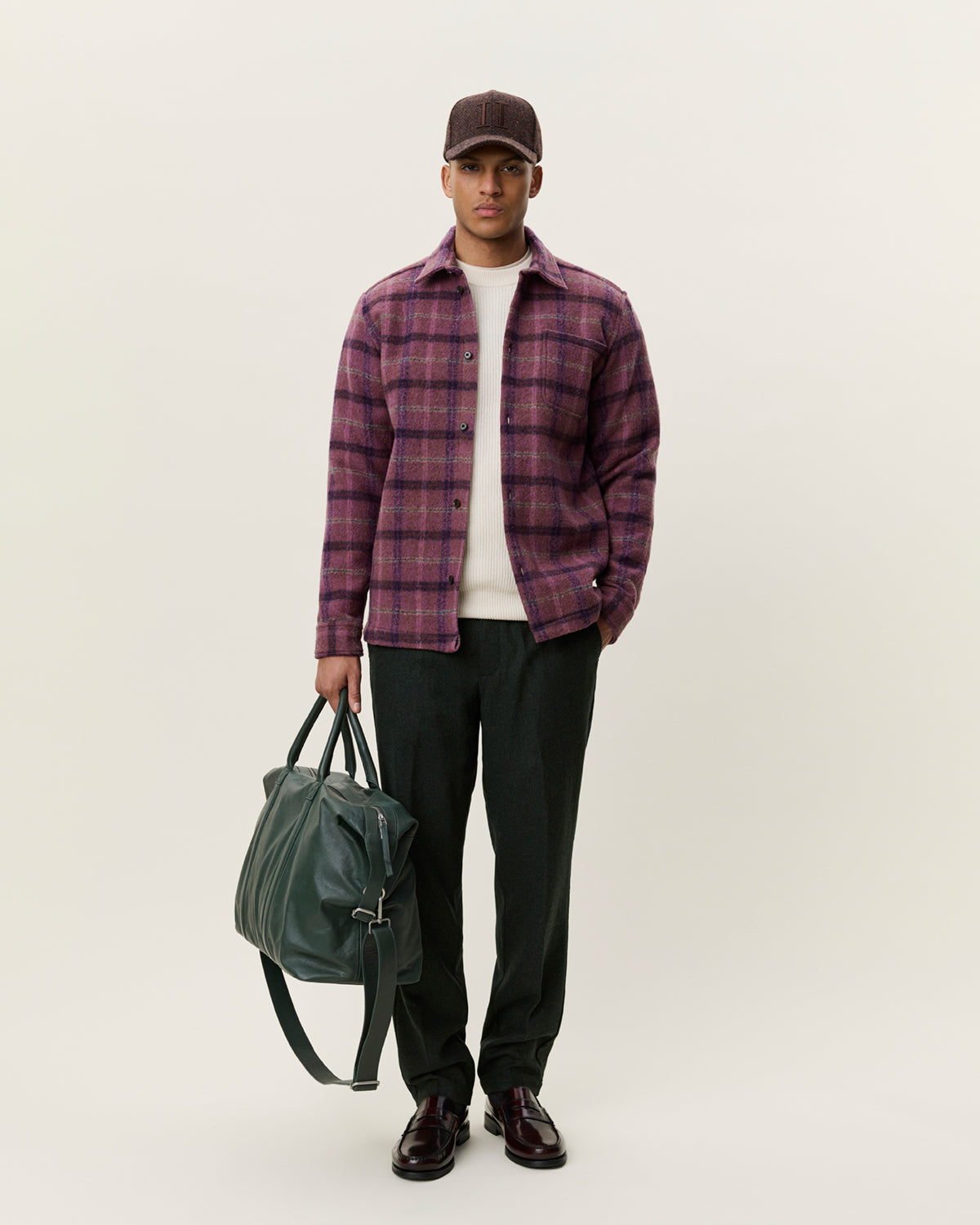 Les Deux Check Wool Overshirt - Crocus Pink Outerwear - Sloane Boutique