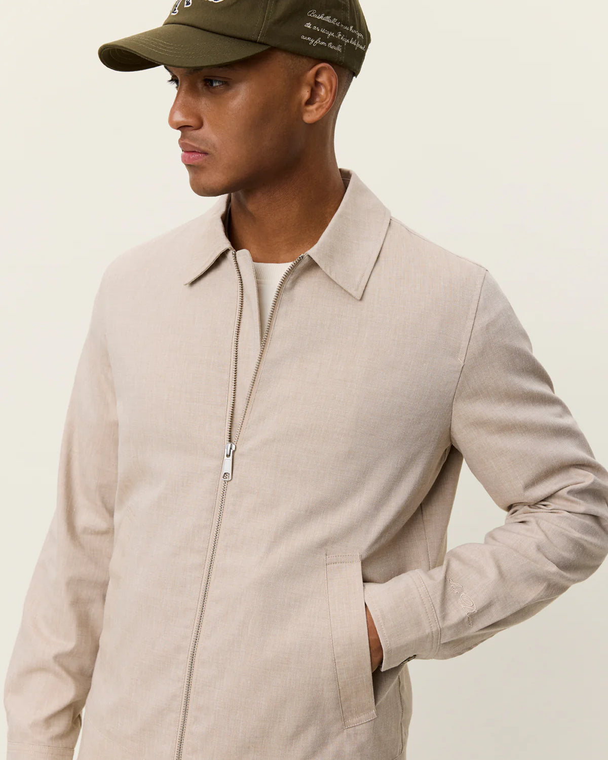 Les Deux Como Coach Slub Jacket - Light Sand Outerwear - Sloane Boutique