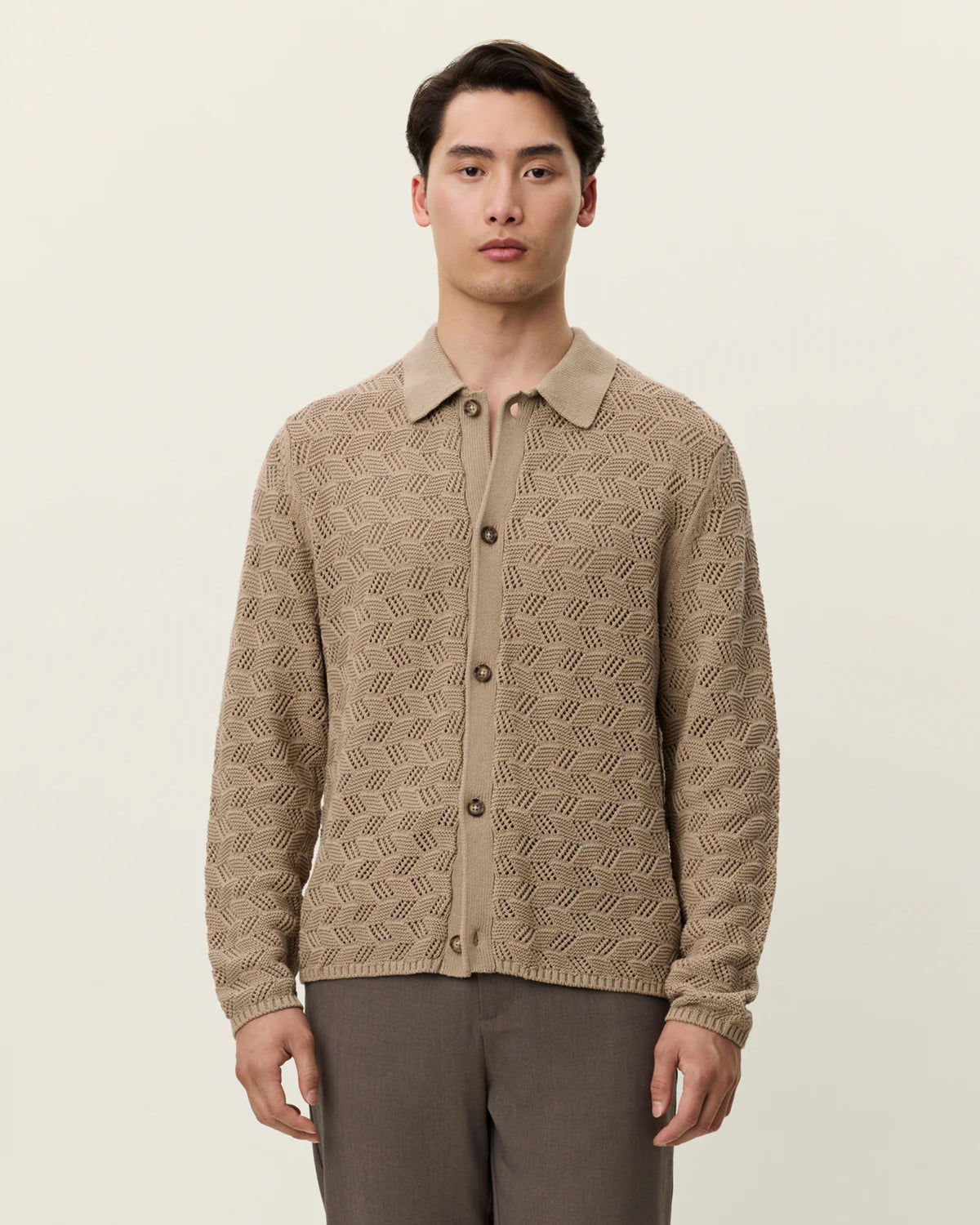 Les Deux Eloi Knit Shirt - Dark Sand Men's Tops - Sloane Boutique