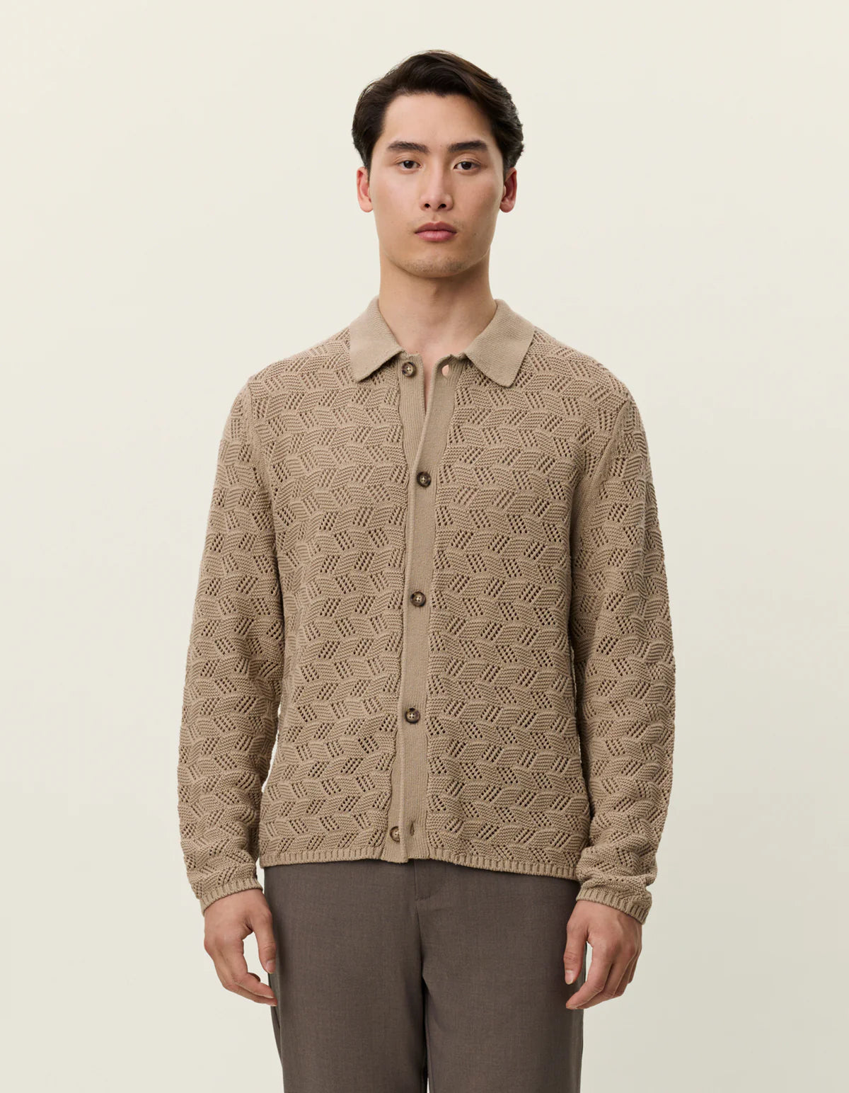Les Deux Eloi Knit Shirt - Dark Sand Men's Tops - Sloane Boutique