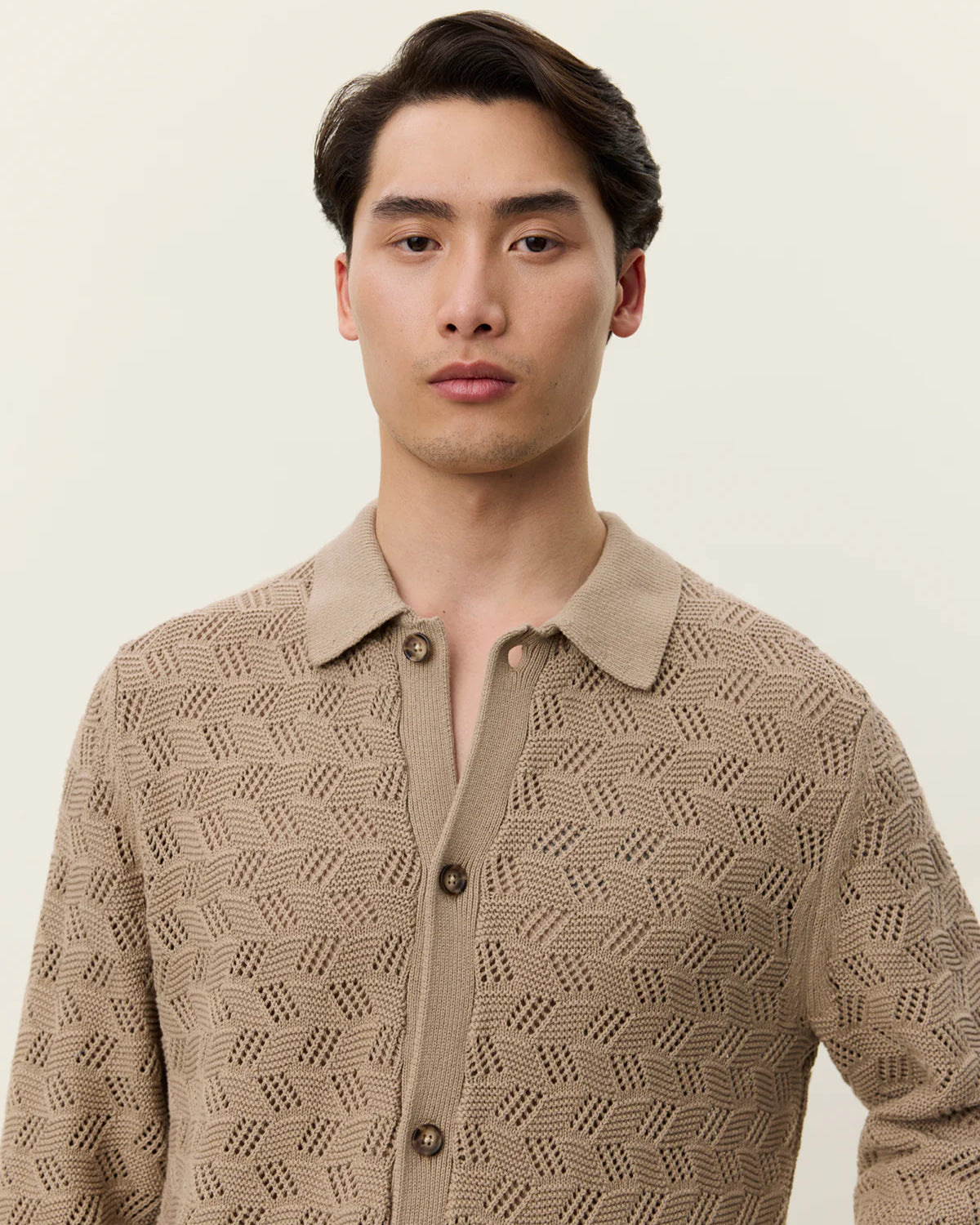 Les Deux Eloi Knit Shirt - Dark Sand Men's Tops - Sloane Boutique
