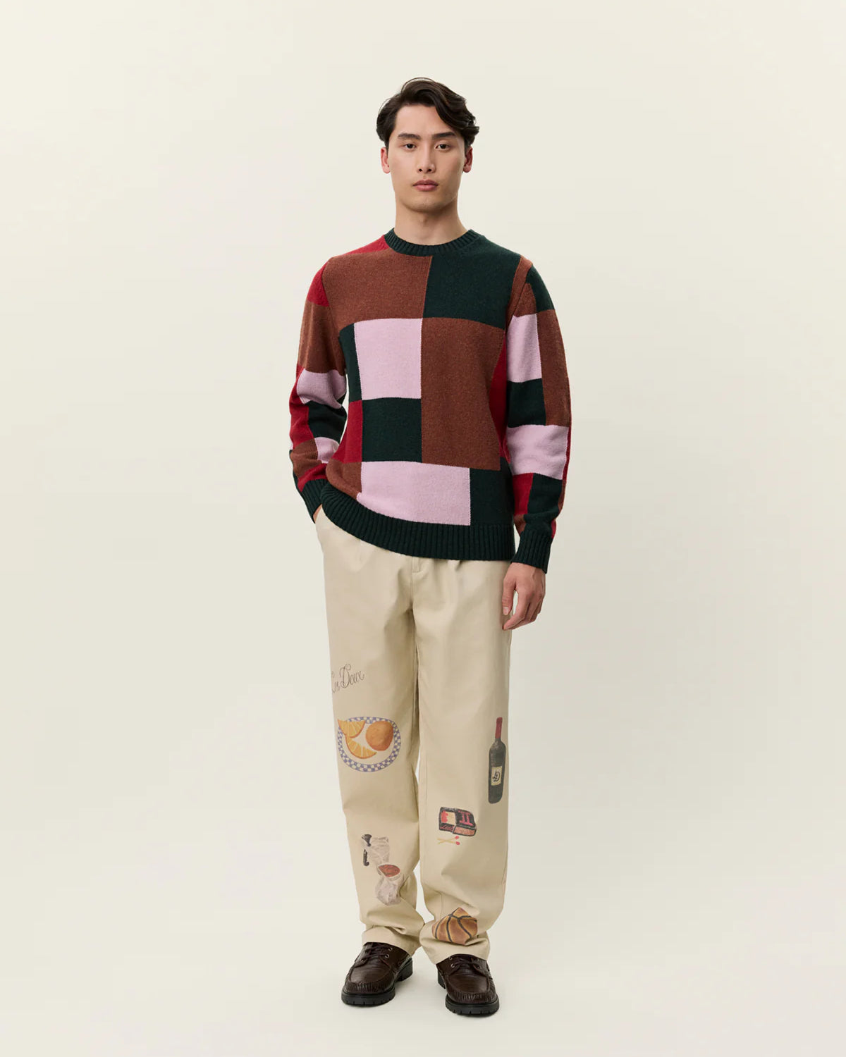 Les Deux Everett Colorblock Knit - Duffel Bag Men's Tops - Sloane Boutique