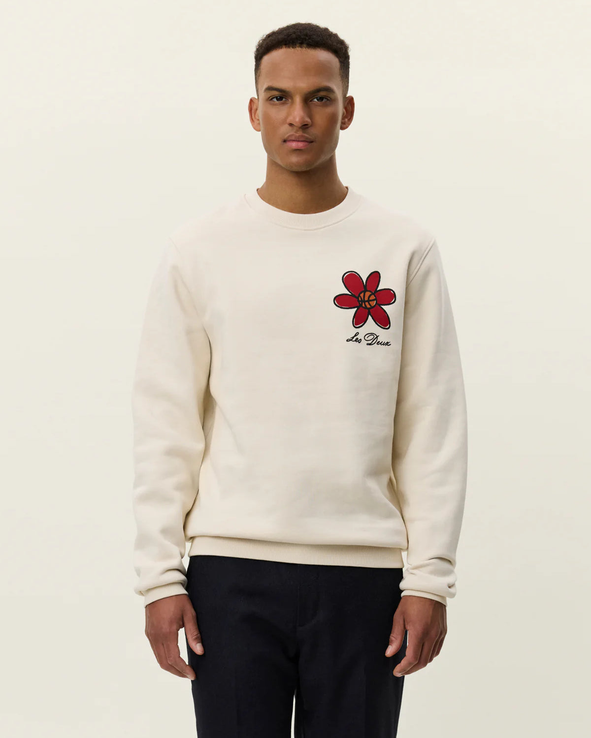 Les Deux Flower Basket Sweatshirt - Ivory Men's Tops - Sloane Boutique