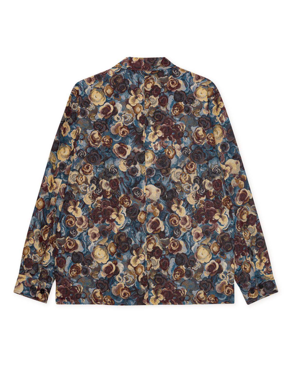 Les Deux Flower Jacquard Overshirt - Blue Outerwear - Sloane Boutique