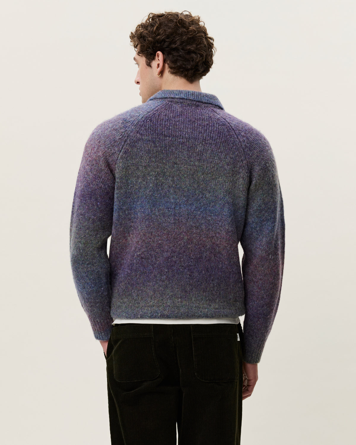 Les Deux Gradient Knitted Polo - Spiced Plum Purple Men's Tops - Sloane Boutique