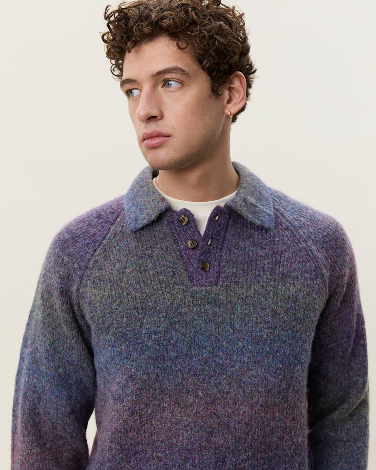 Les Deux Gradient Knitted Polo - Spiced Plum Purple Men's Tops - Sloane Boutique