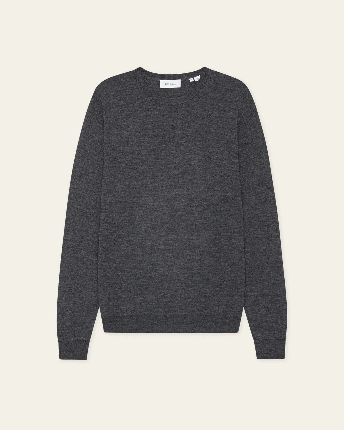 Les Deux Greyson Merino Knit - Dark Grey Melange Men's Tops - Sloane Boutique