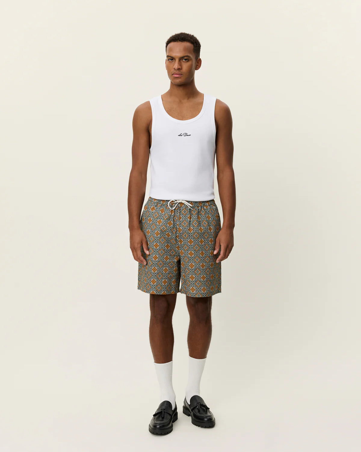 Les Deux Harry Arabesque Shorts - Sea Moss Green Men's Bottoms - Sloane Boutique