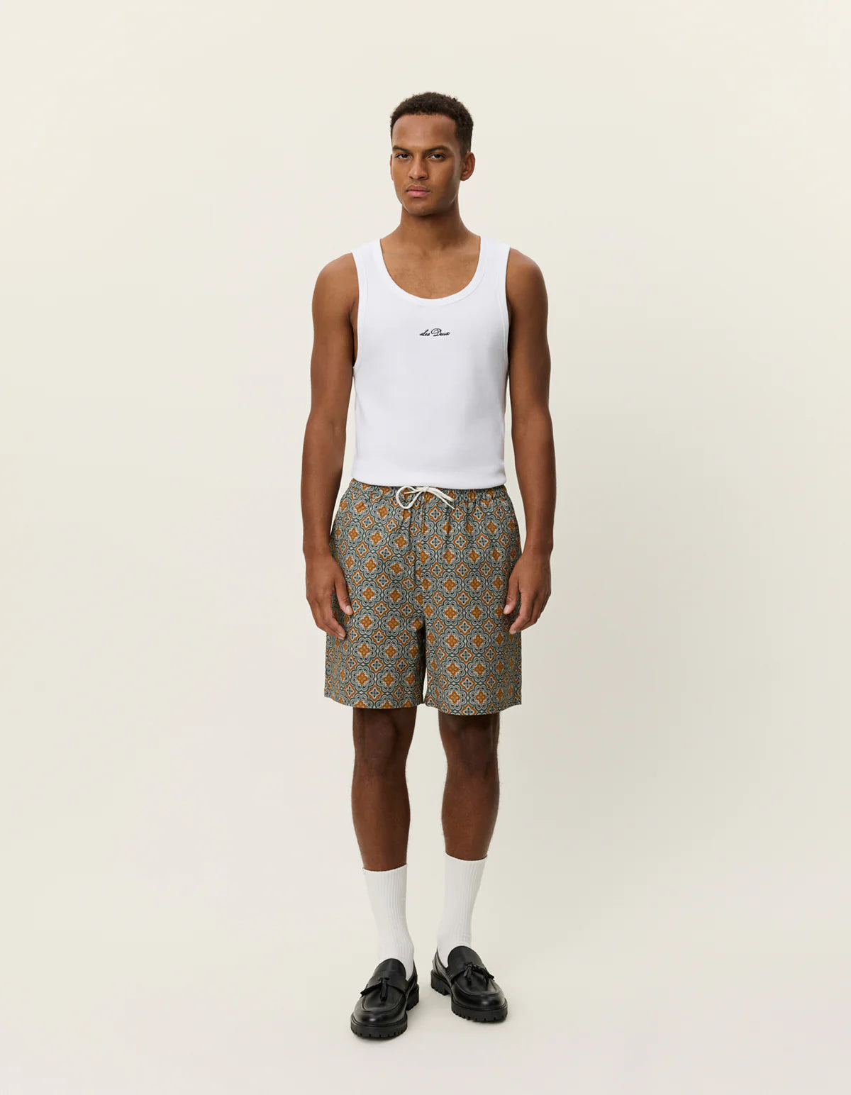 Les Deux Harry Arabesque Shorts - Sea Moss Green Men's Bottoms - Sloane Boutique