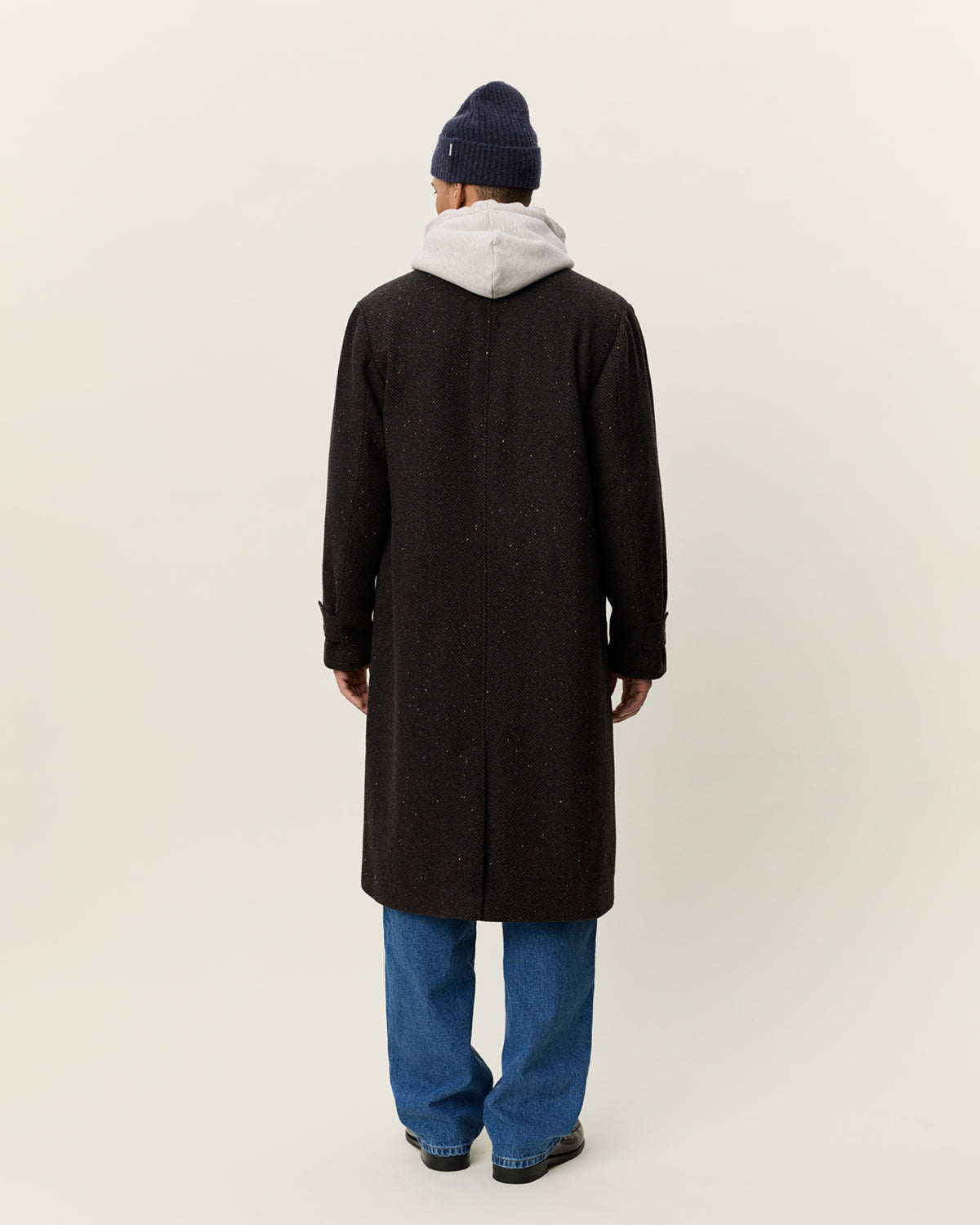 Les Deux Herringbone Wool Coat - Molé Brown Outerwear - Sloane Boutique