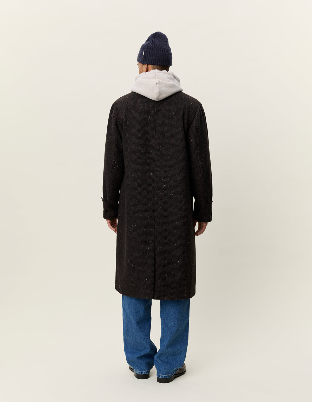 Les Deux Herringbone Wool Coat - Molé Brown Outerwear - Sloane Boutique