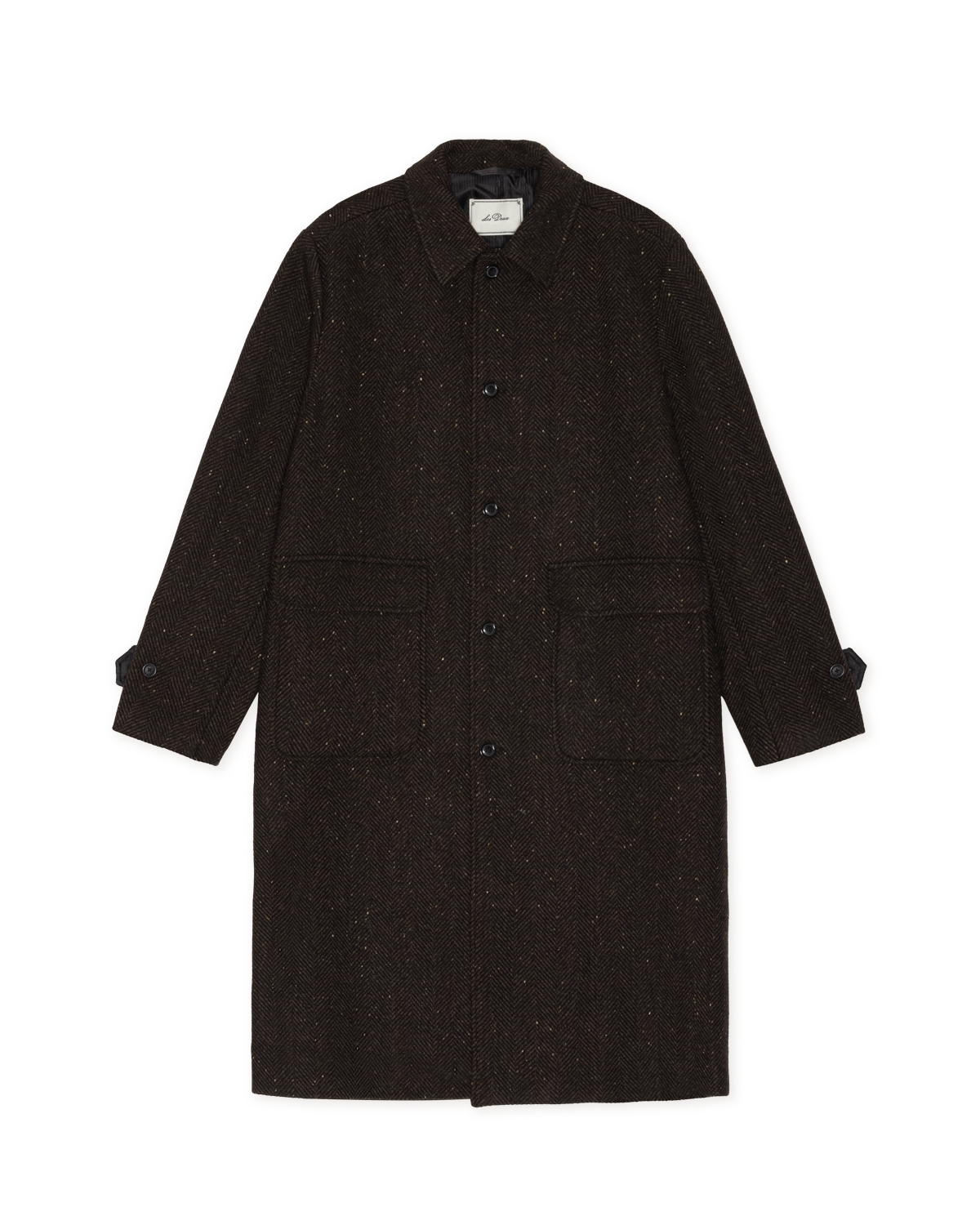 Les Deux Herringbone Wool Coat - Molé Brown Outerwear - Sloane Boutique
