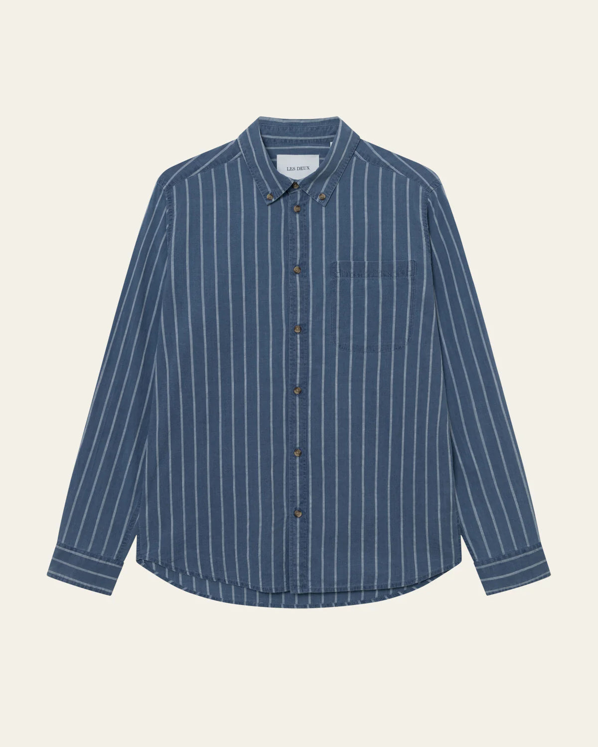 Les Deux Kash Indigo Stripe Shirt - Denim Blue Men's Tops - Sloane Boutique