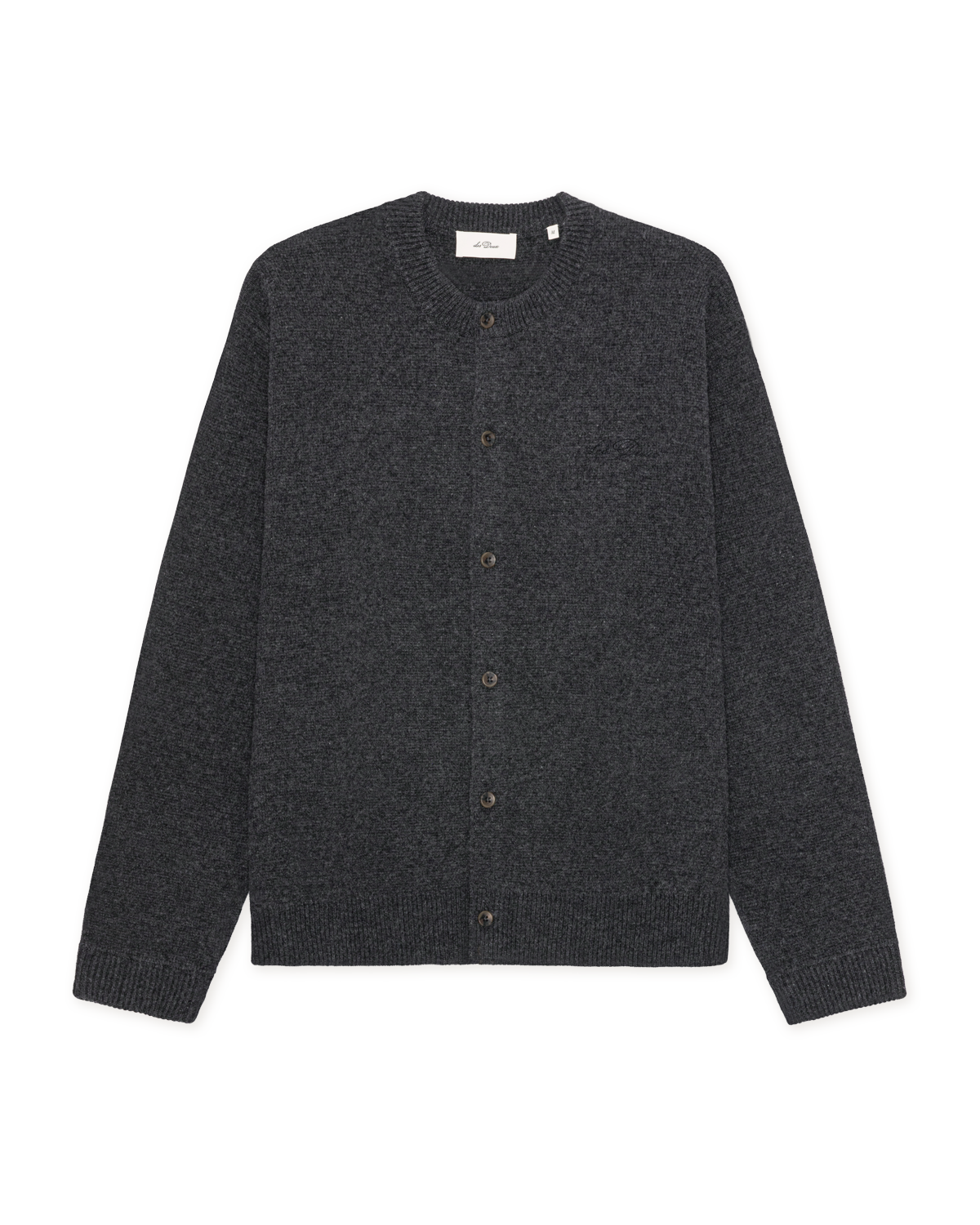 Les Deux Knitted Roundneck Cardigan - Charcoal Melange Men's Tops - Sloane Boutique