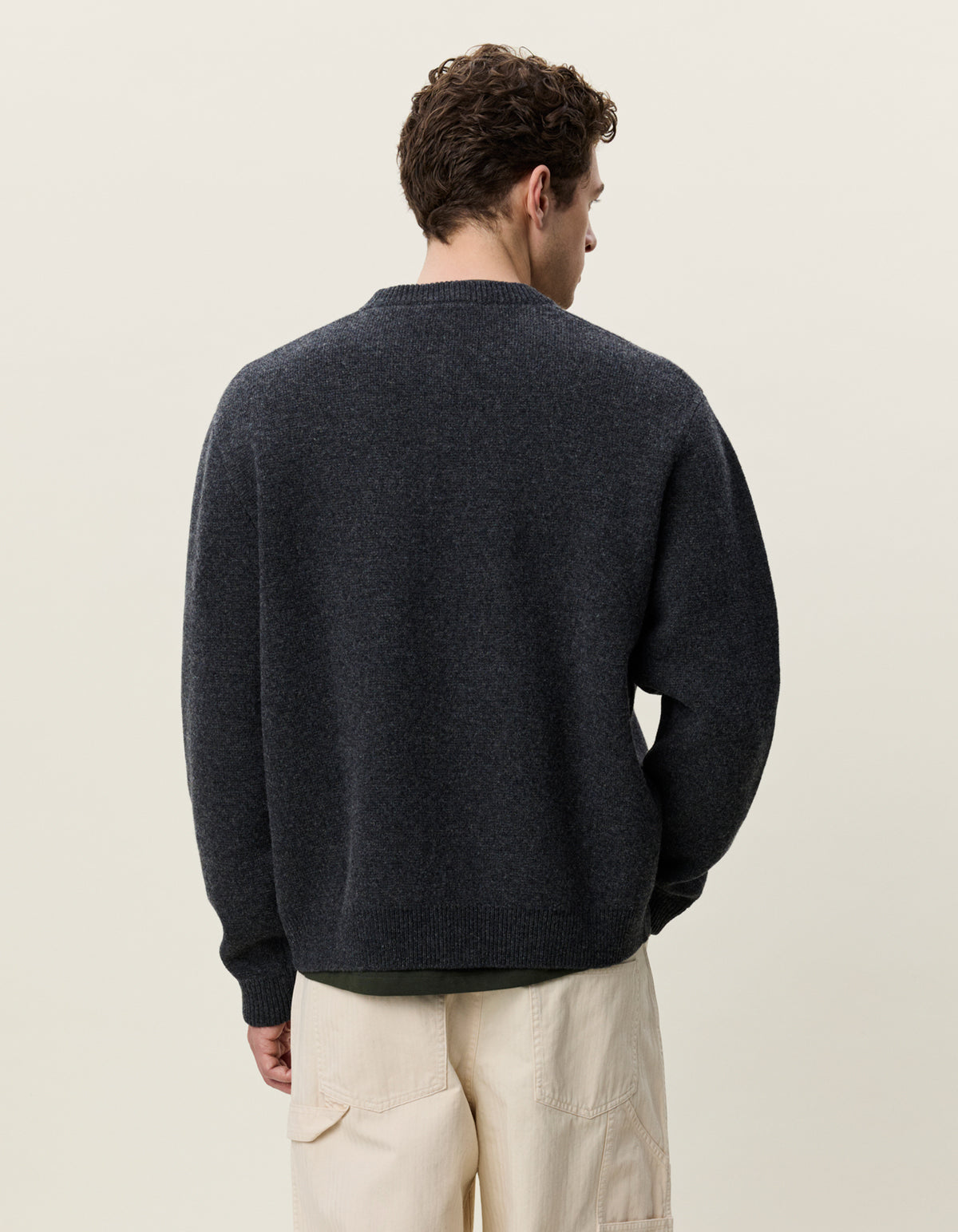 Les Deux Knitted Roundneck Cardigan - Charcoal Melange Men's Tops - Sloane Boutique