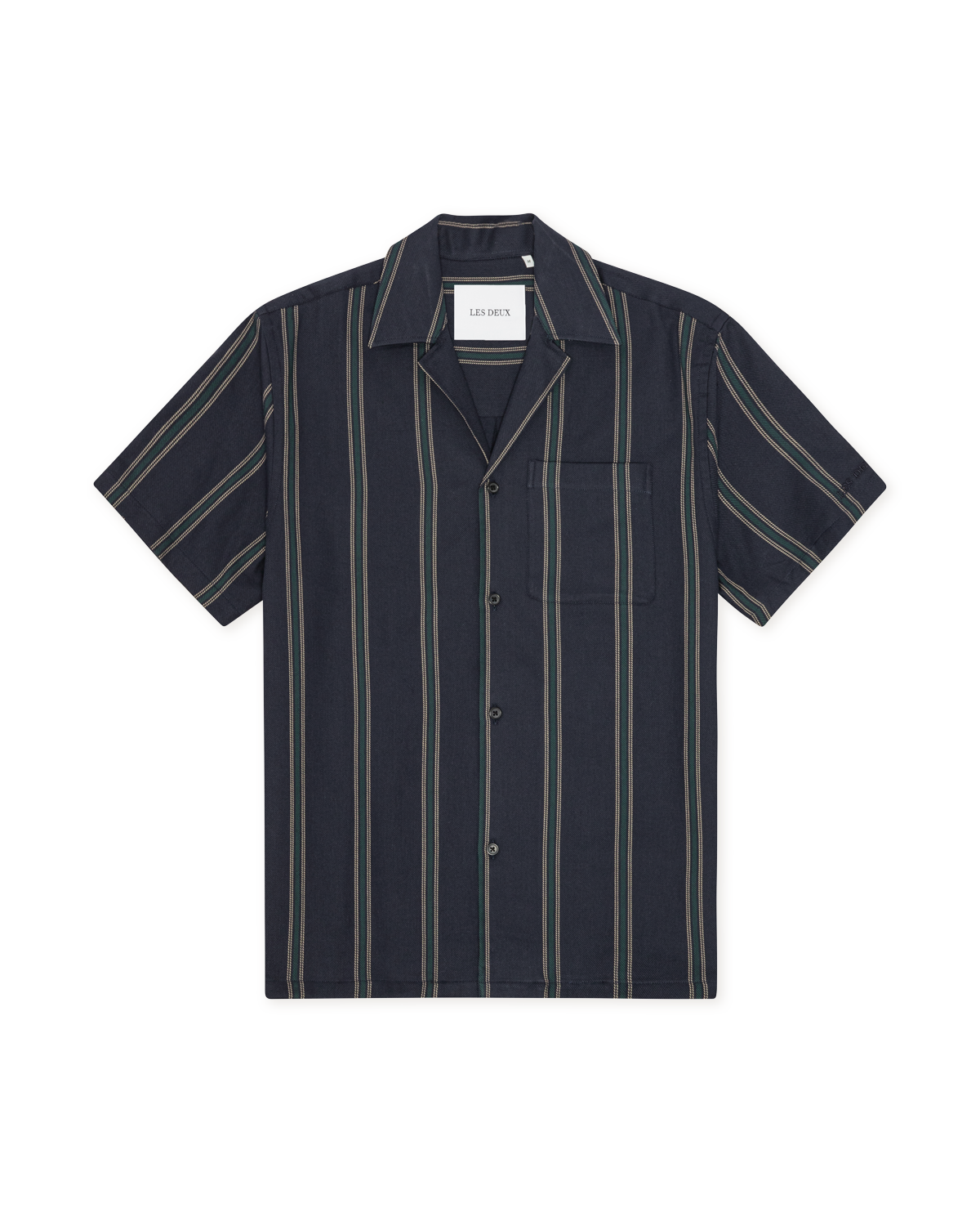 Les Deux Lawson Stripe SS Shirt - Dark Navy Men's Tops - Sloane Boutique