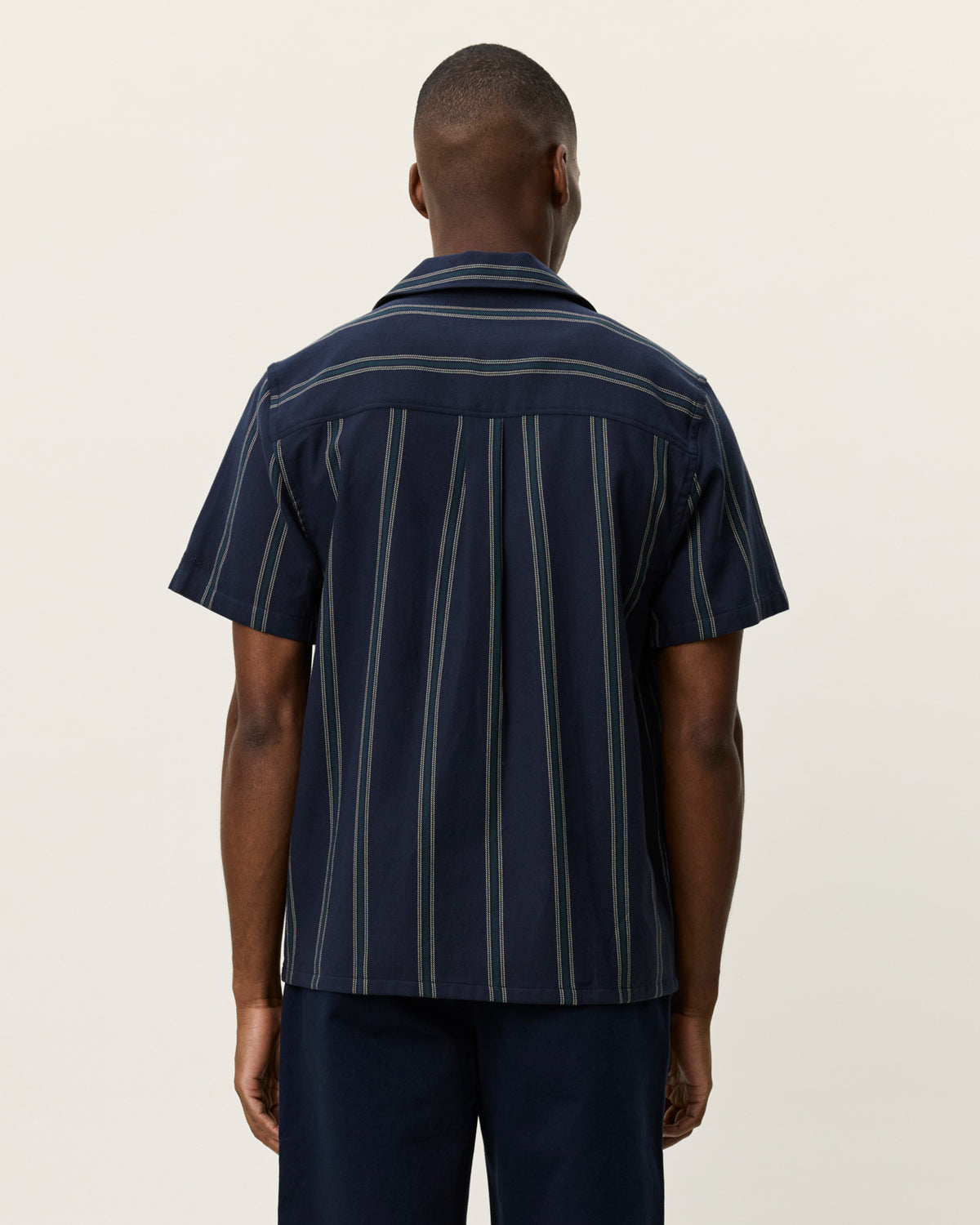Les Deux Lawson Stripe SS Shirt - Dark Navy Men's Tops - Sloane Boutique