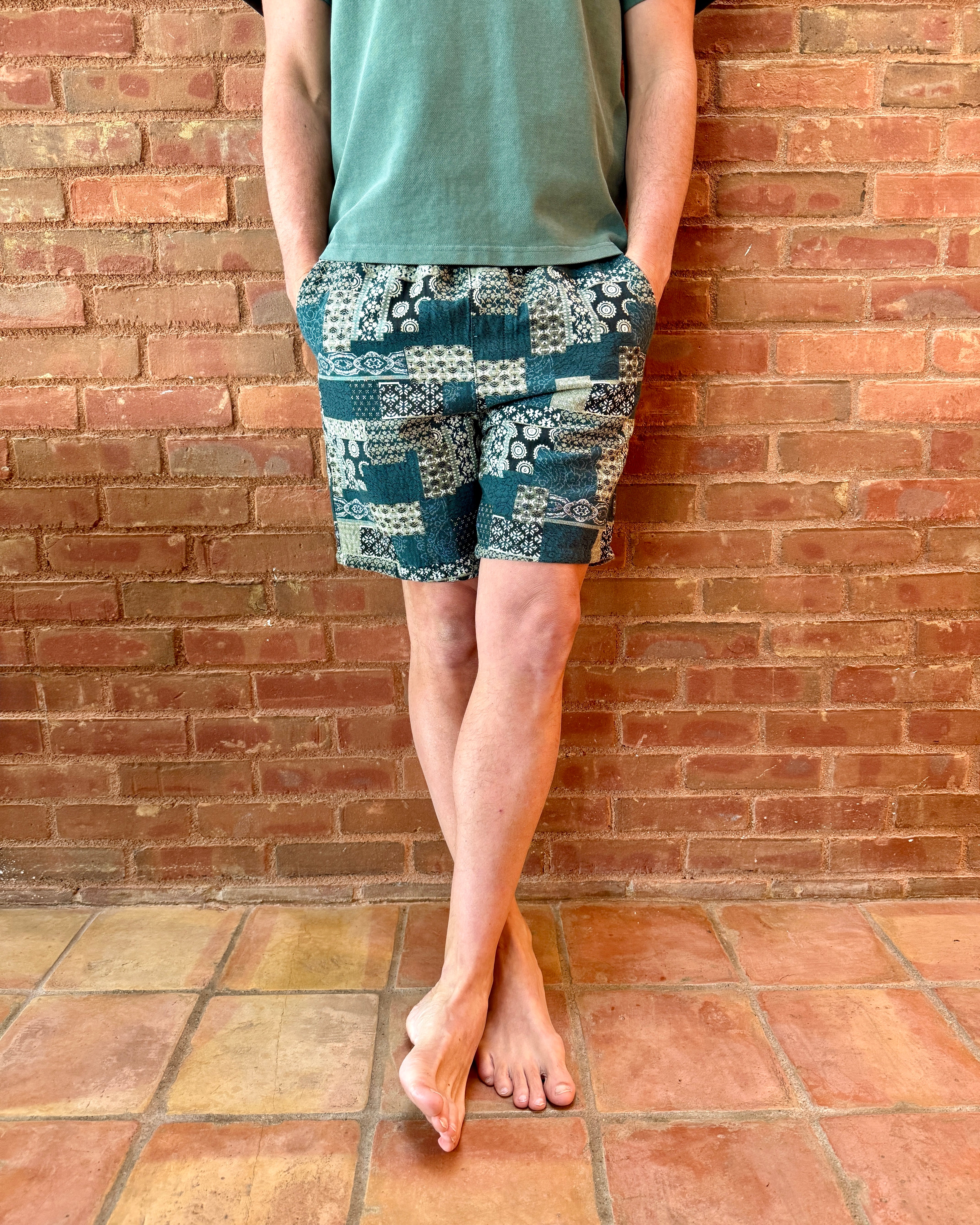 Les Deux Otto Jacquard Shorts - Sea Moss Green Men's Bottoms - Sloane Boutique