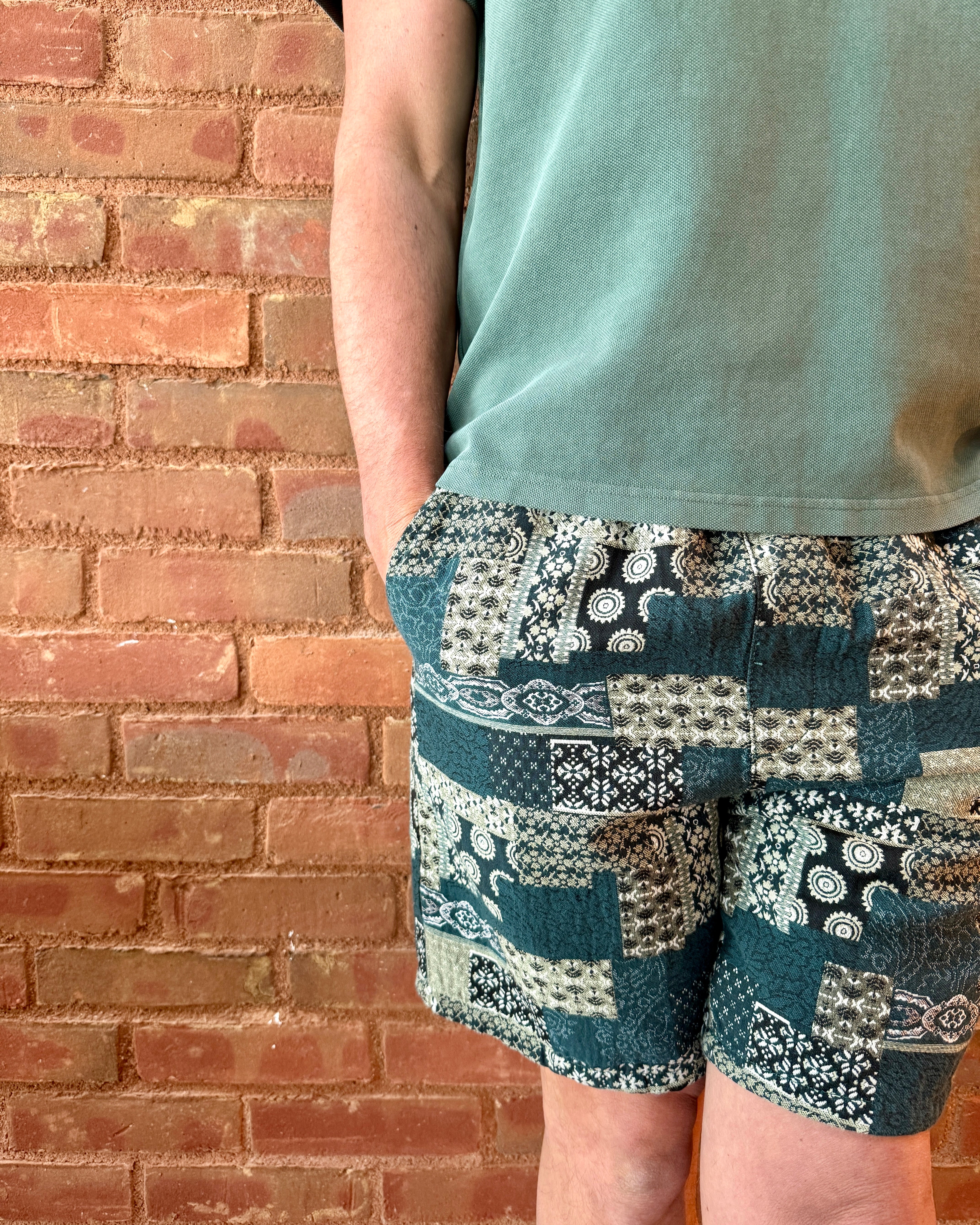 Les Deux Otto Jacquard Shorts - Sea Moss Green Men's Bottoms - Sloane Boutique