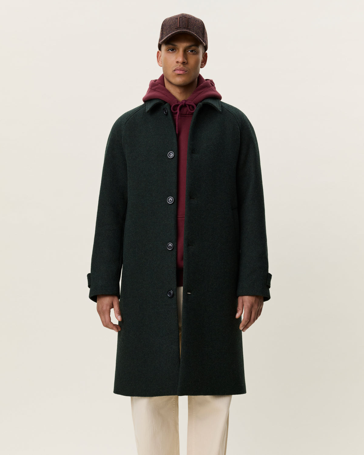 Les Deux Solid Wool Coat - Rosin Green Outerwear - Sloane Boutique