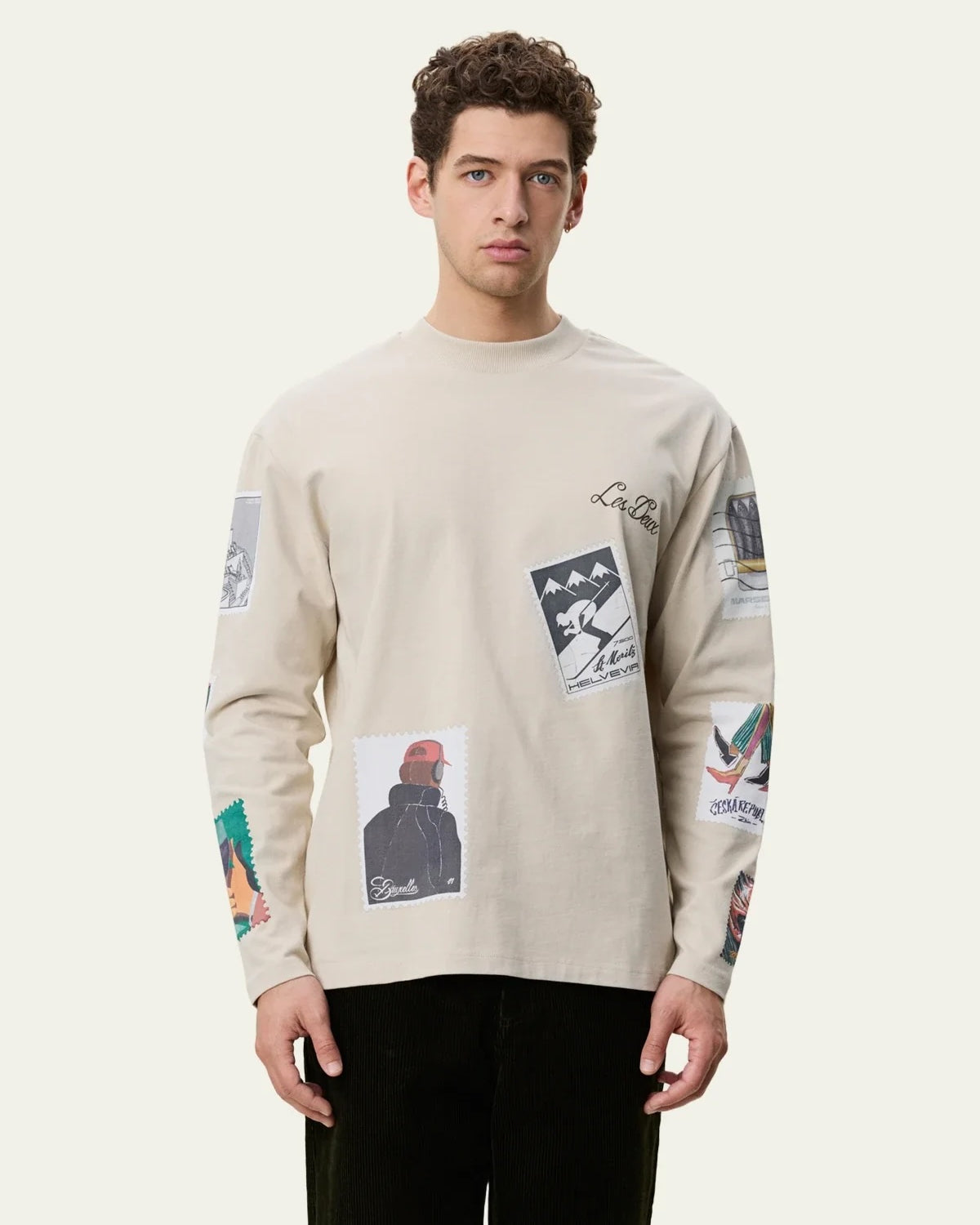 Les Deux Stamp LS Shirt - Light Sand Men's Tops - Sloane Boutique
