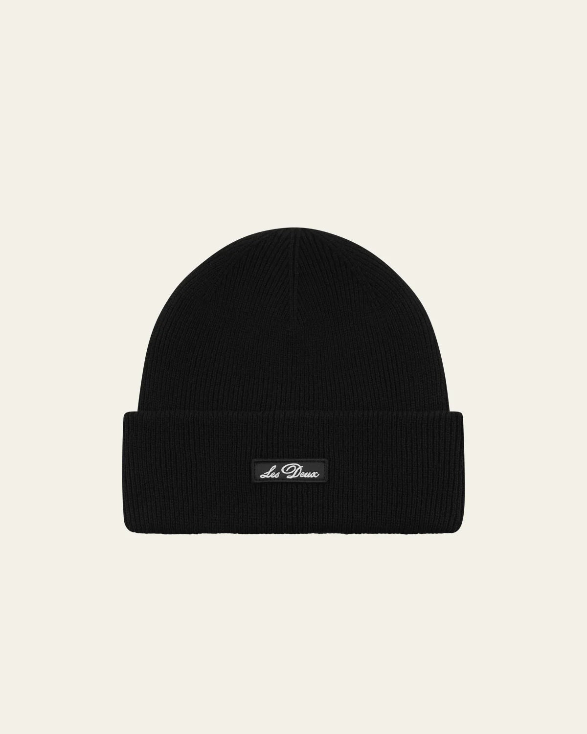 Les Deux Wayne Logo Patch Beanie - Black Men's Accessories - Sloane Boutique